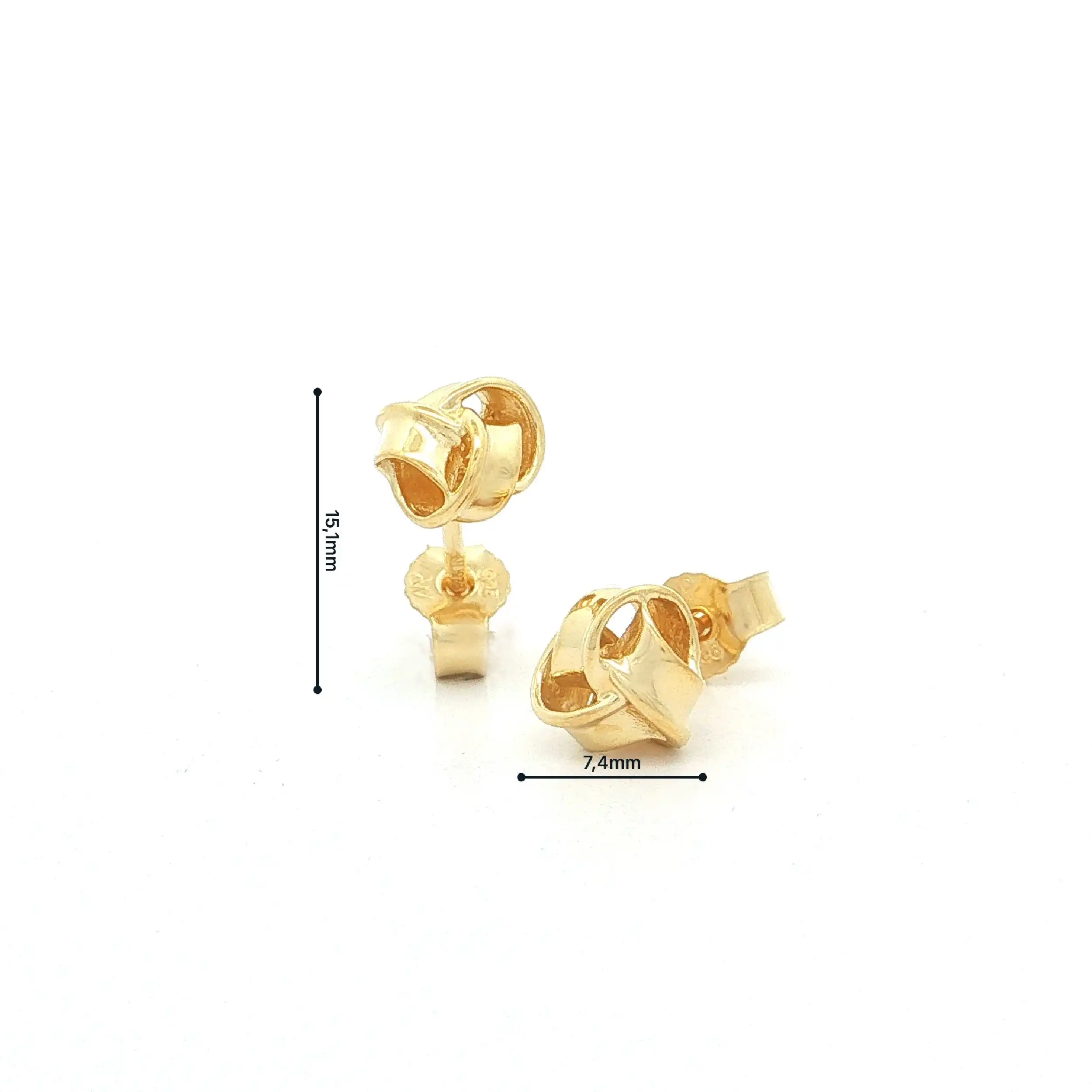 Silberohrstecker Knoten groß vergoldet