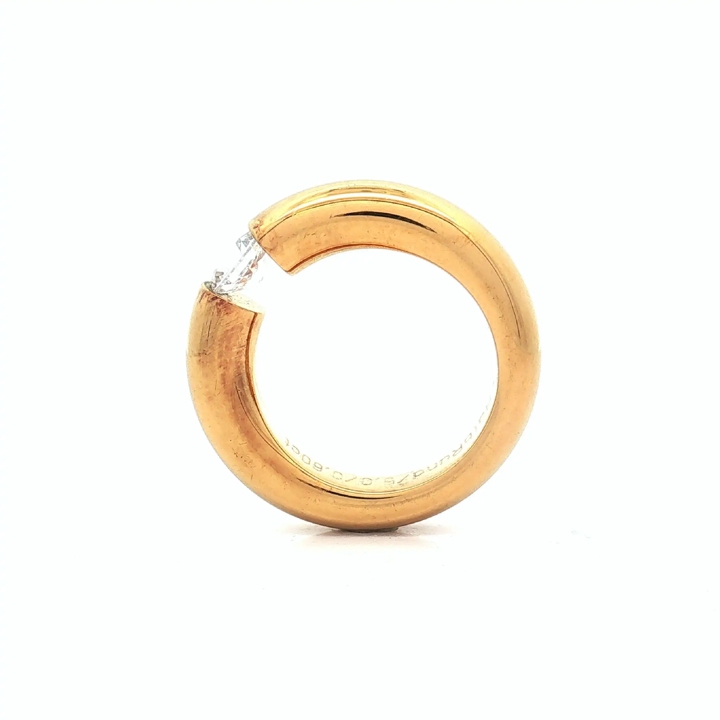 Spannring Silber Niessing "Musterring" HalbRund mit Zirkonia