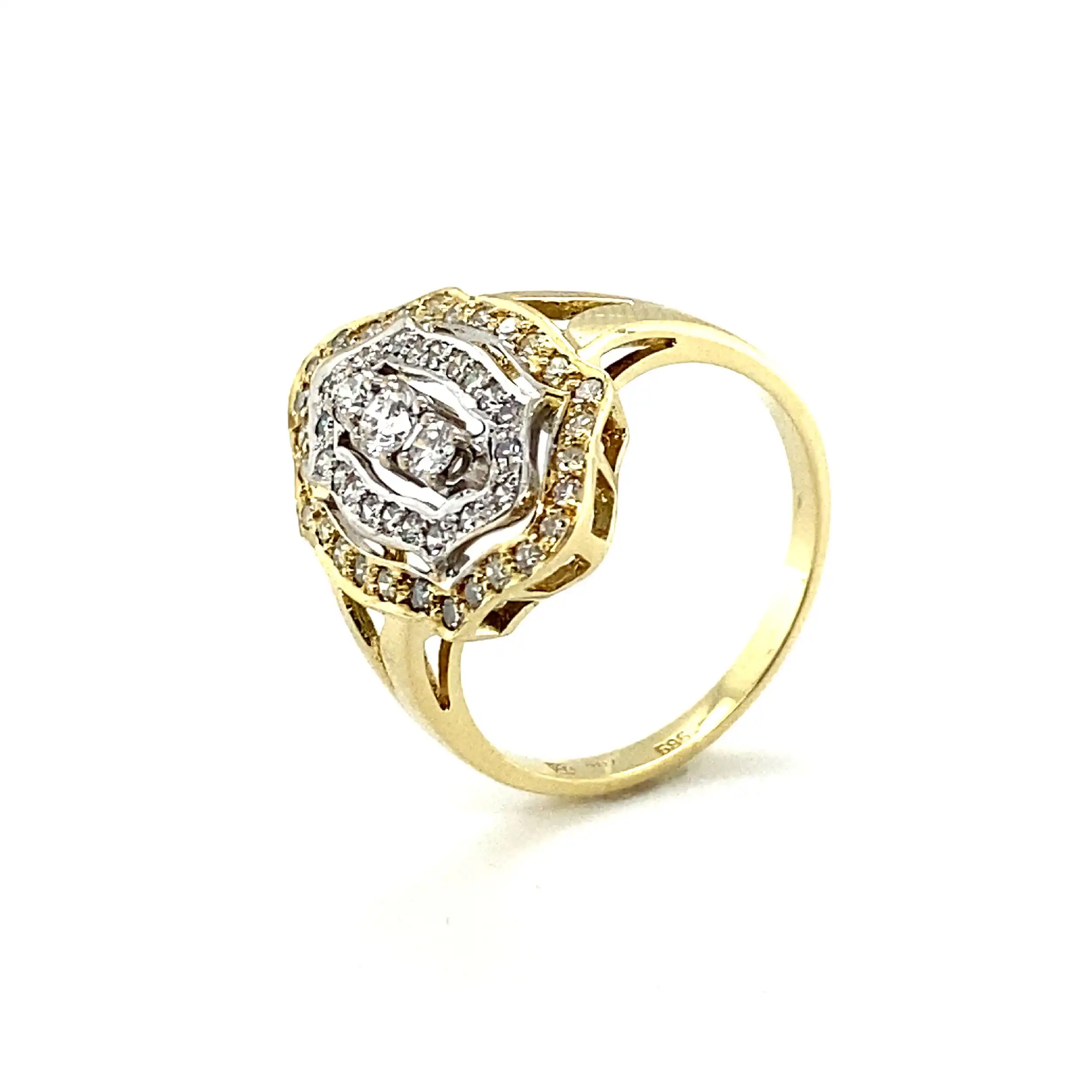 Ring Bicolor mit Brillanten und Diamanten Ring Bicolor mit Brillanten und Diamanten