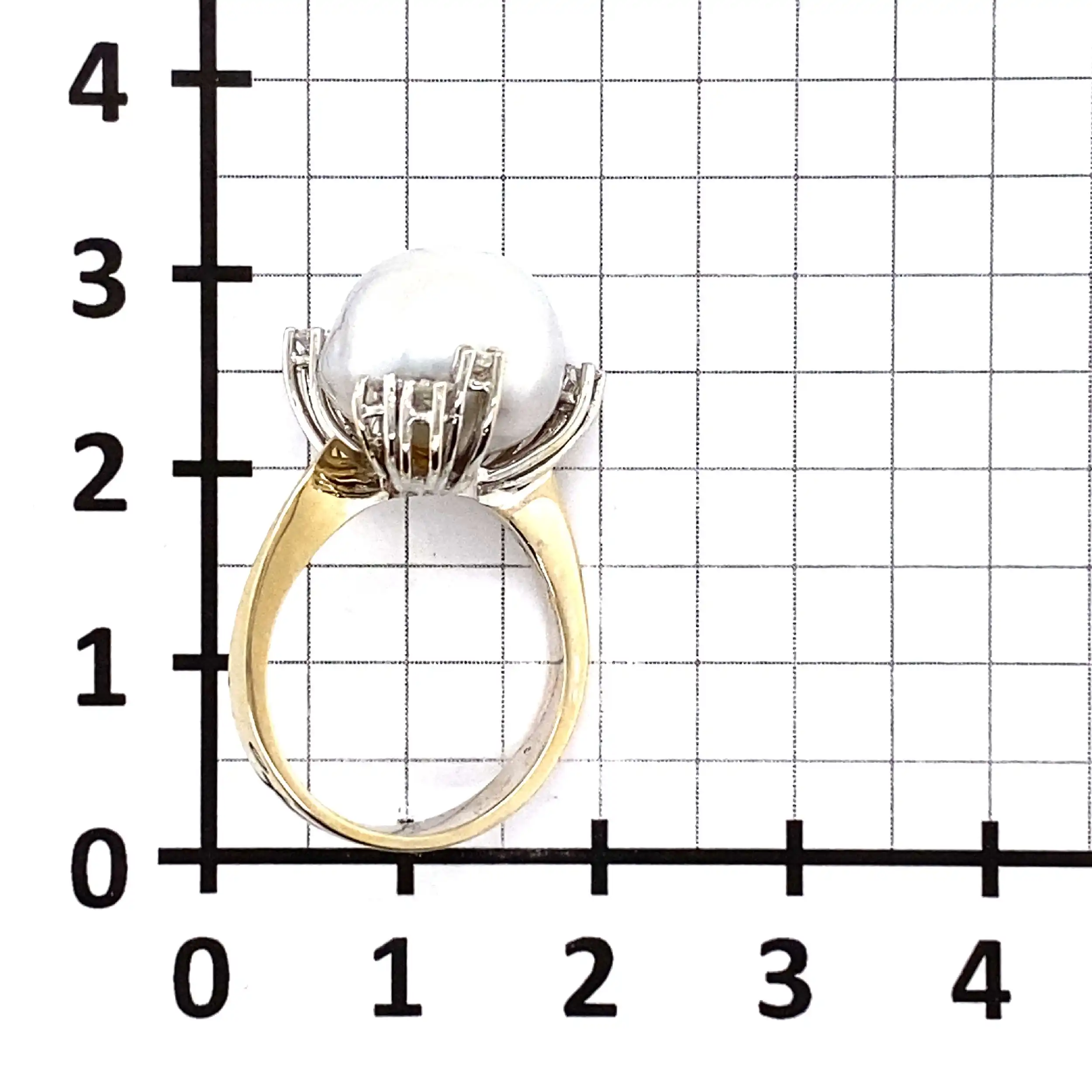 Ring Bicolor mit Perle & Brillanten