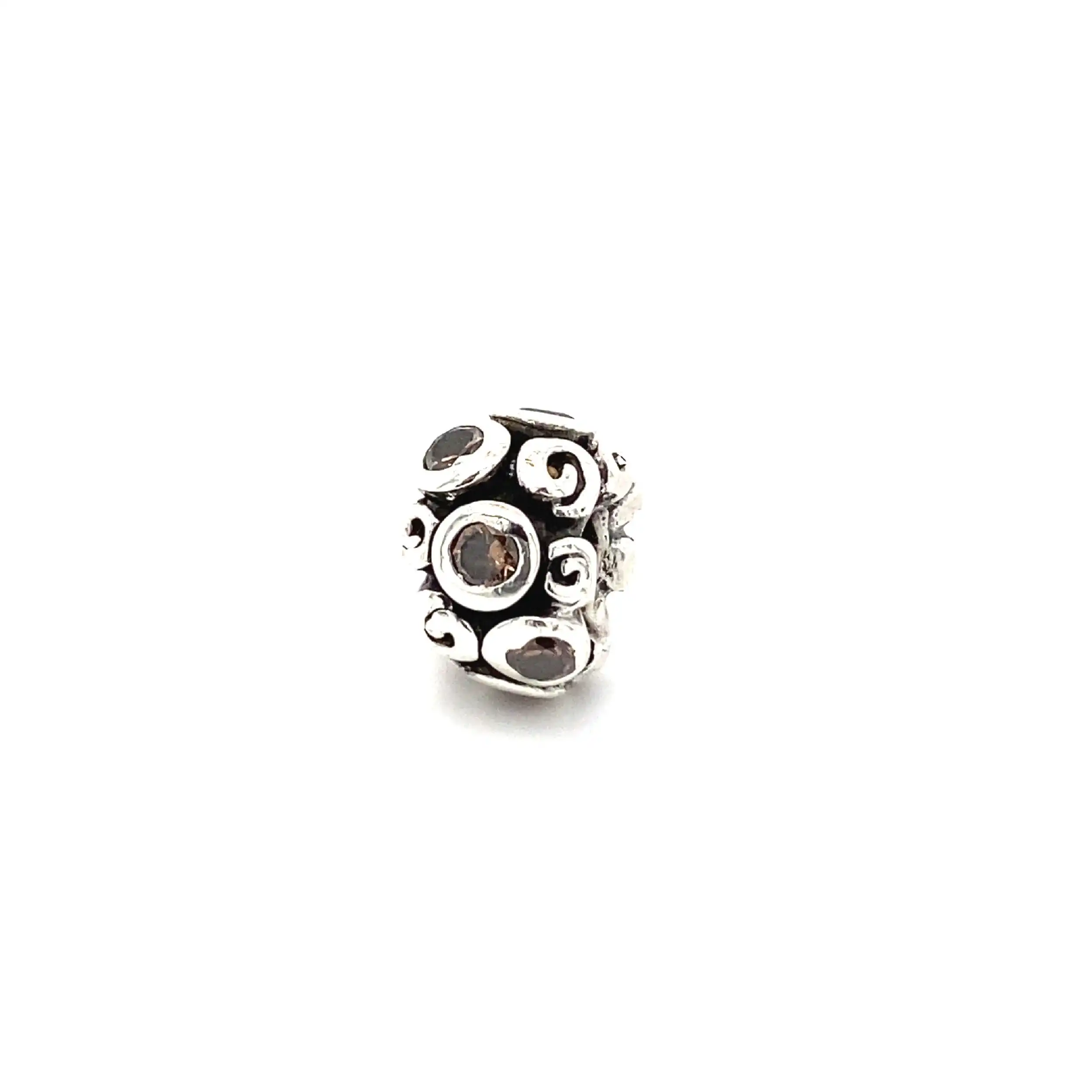 Silberanhänger Pandora Charm - Sternenwirbel mit braunen Zirkonia Silberanhänger Pandora Charm - Sternenwirbel mit braunen Zirkonia