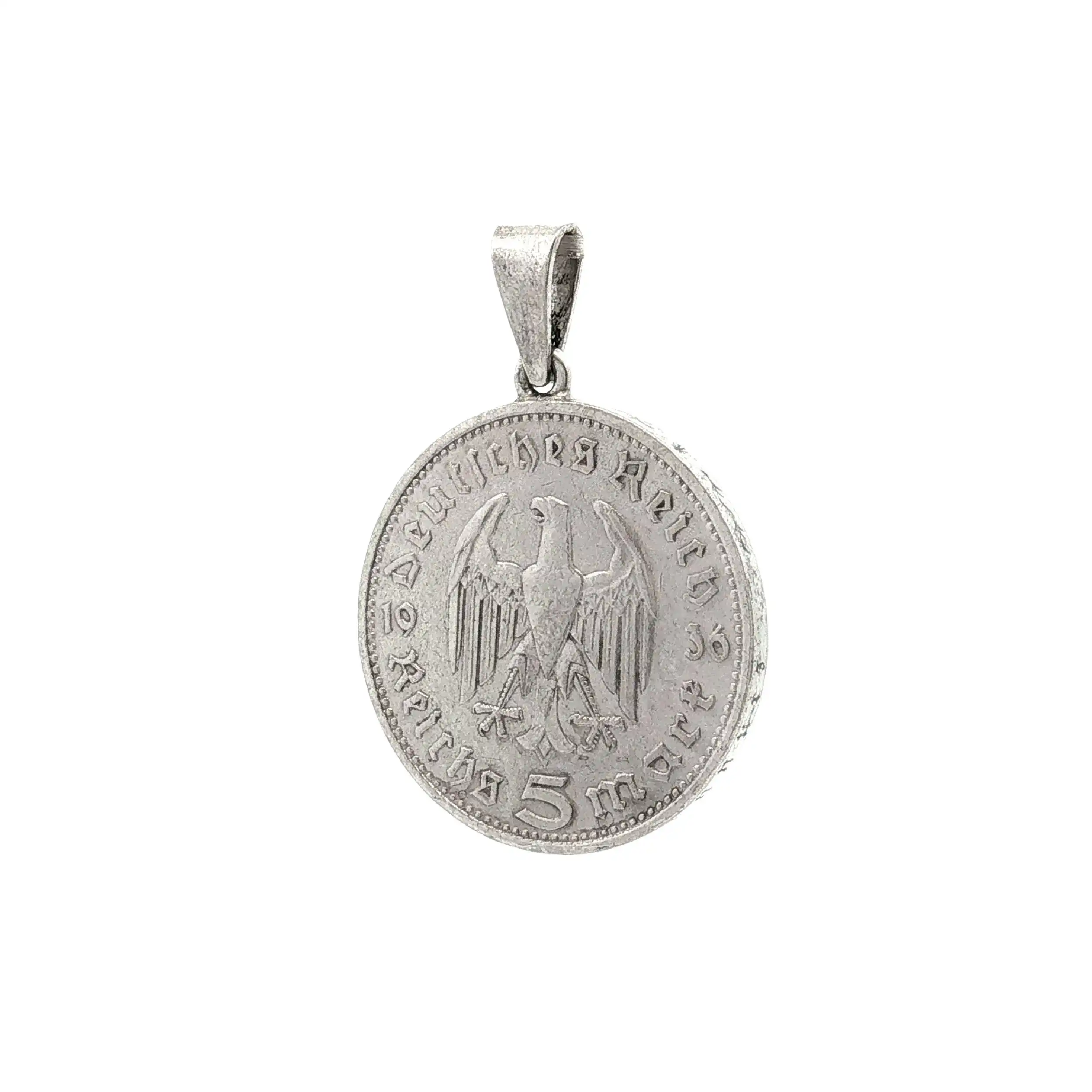 Anhänger Münze 5 Reichsmark 1936 Anhänger Münze 5 Reichsmark 1936