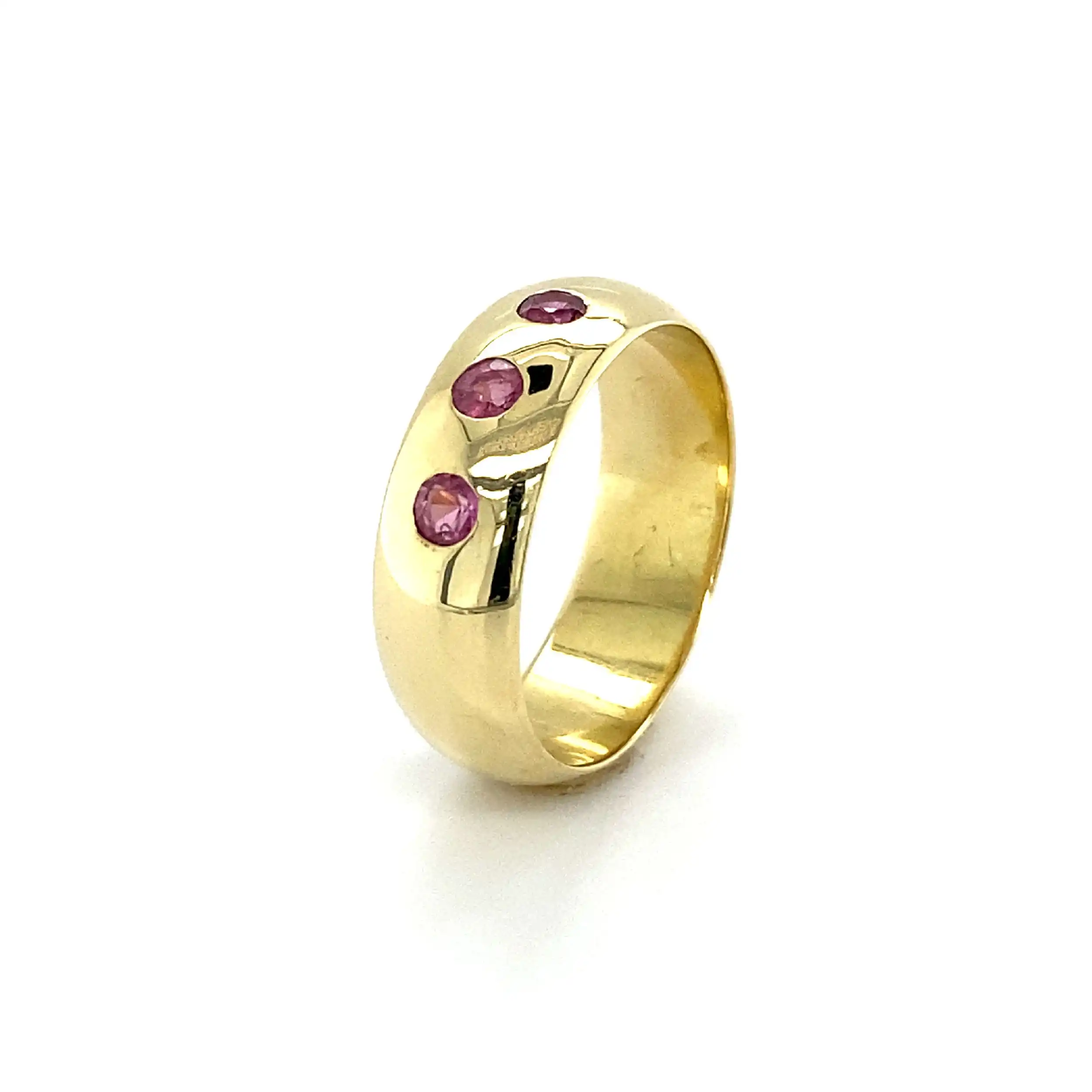 Ring Gelbgold mit rosa Farbsteinen Ring Gelbgold mit rosa Farbsteinen