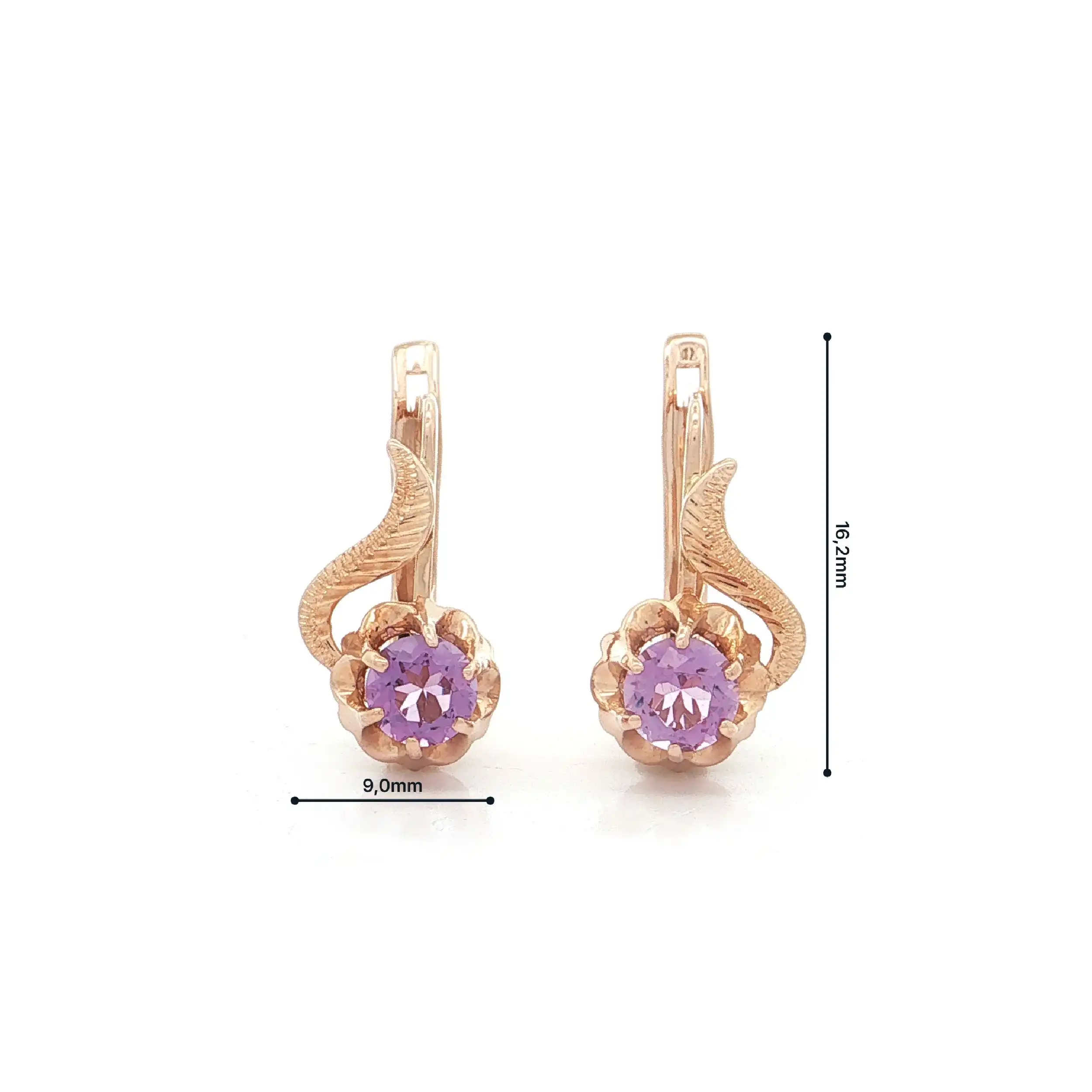 Ohrringe Roségold mit Amethyst Ohrringe Roségold mit Amethyst