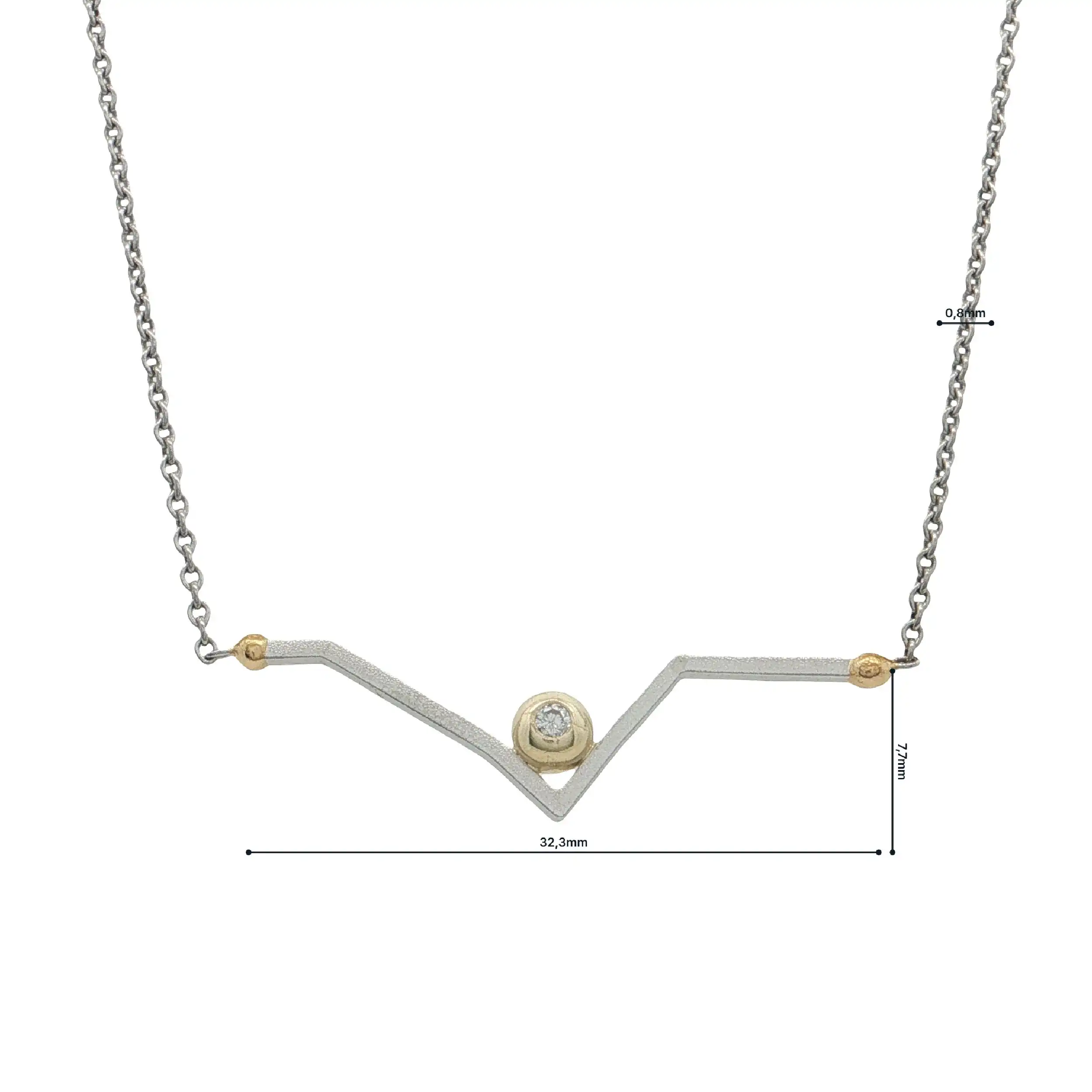 Collier Platin/Gelbgold mit Brillant Collier Platin/Gelbgold mit Brillant