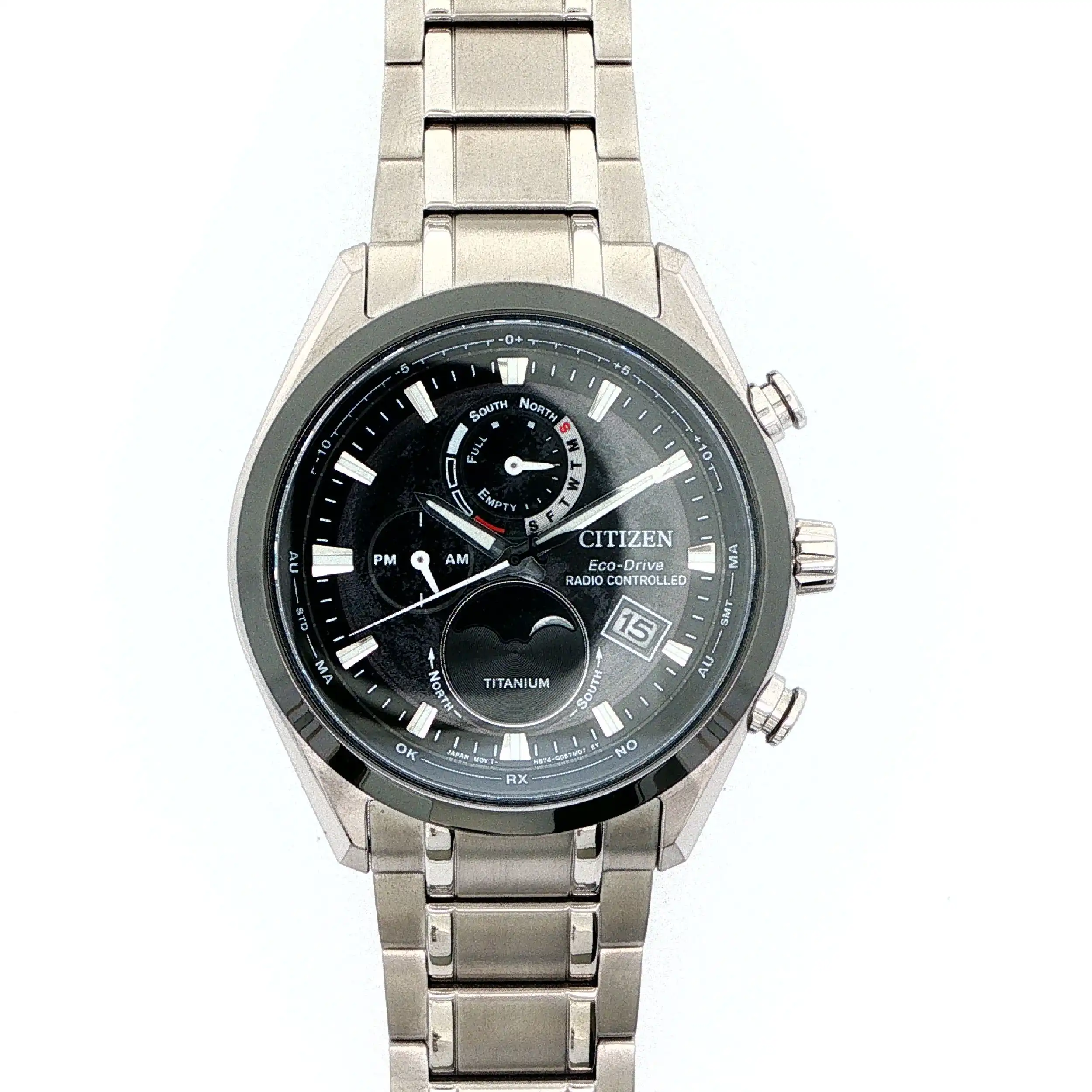 Herrenuhr Citizen Titanium Eco-Drive Funkuhr mit Mondphase