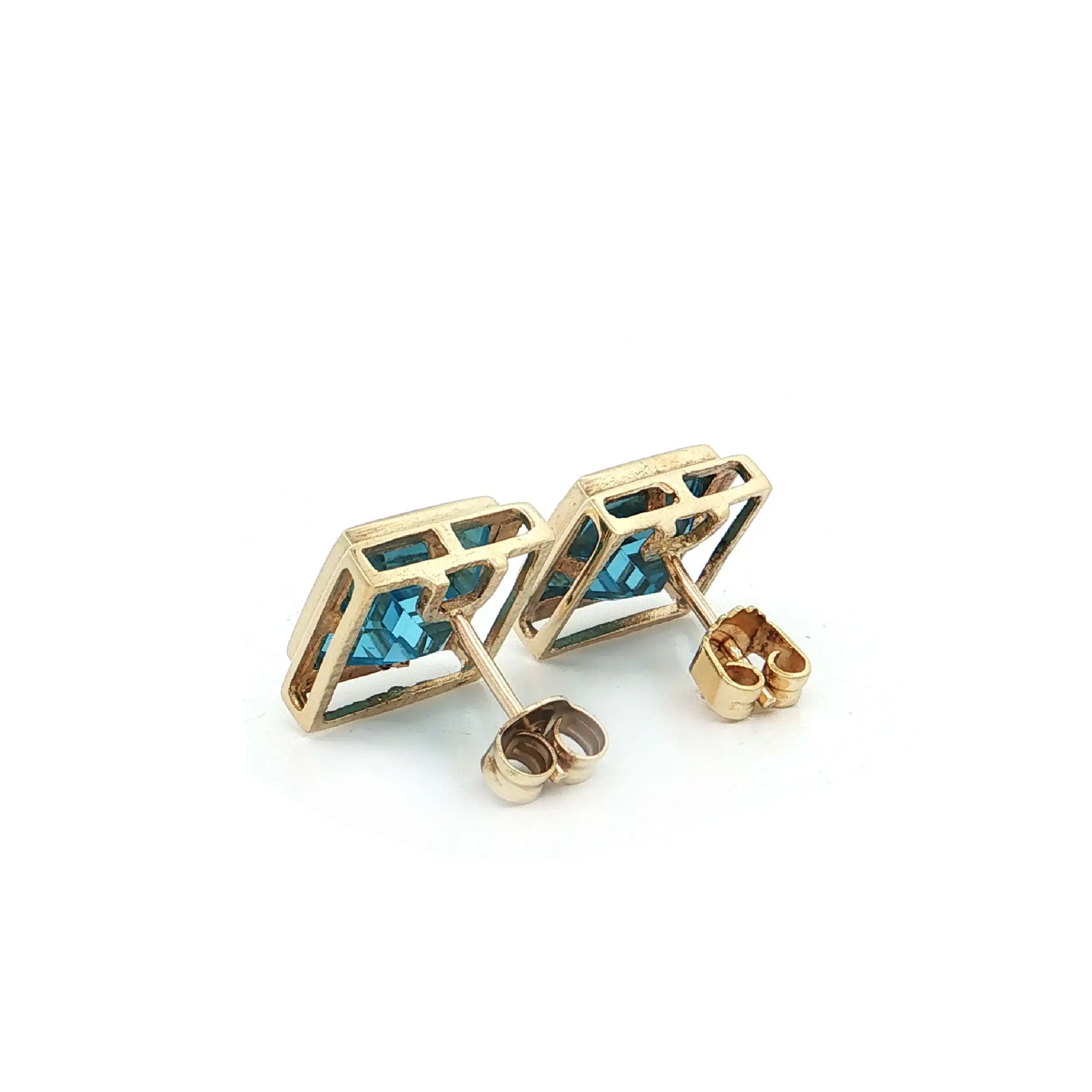 Ohrstecker Gelbgold mit Blautopas Ohrstecker Gelbgold mit Blautopas