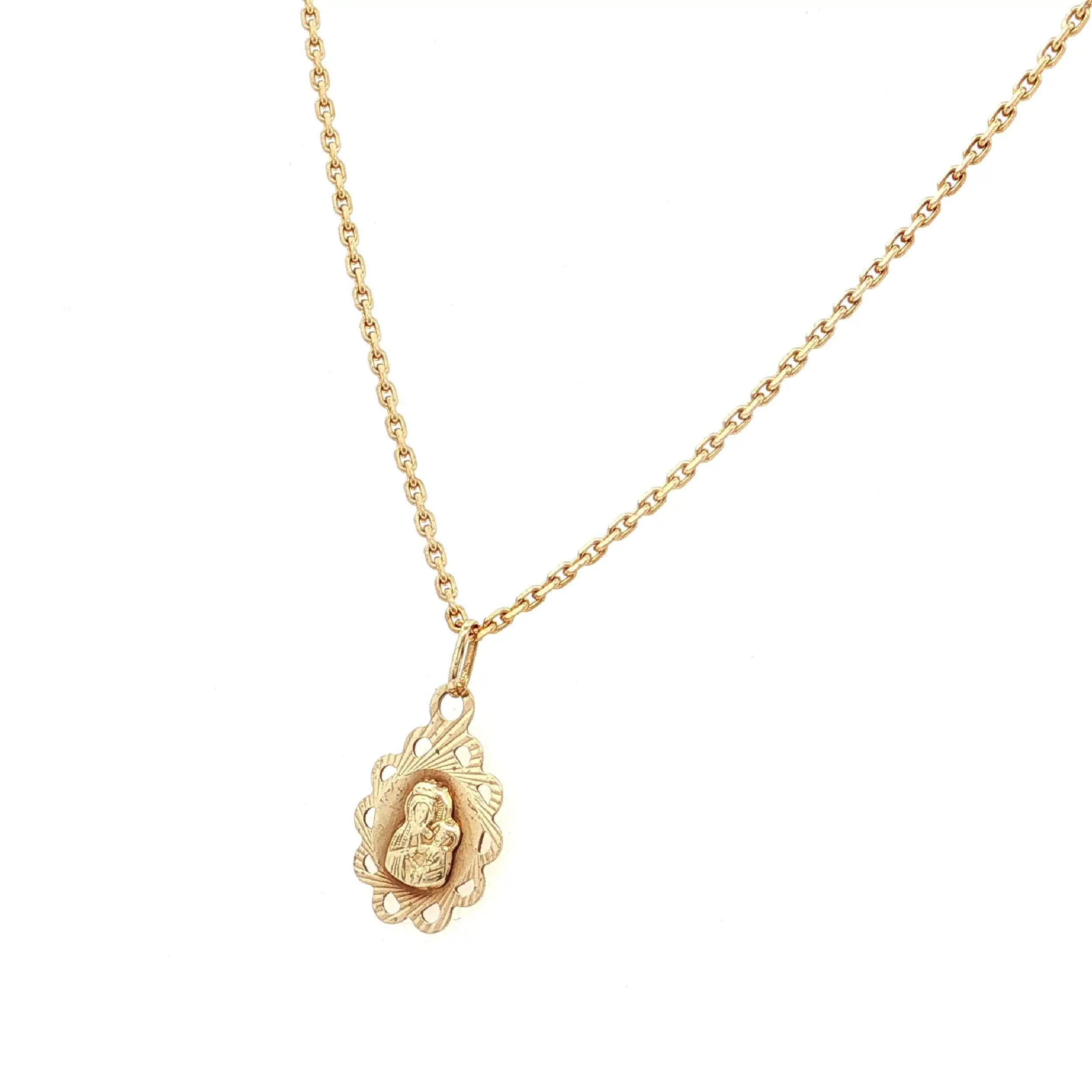 Kette Gelbgold mit Anhänger Maria und Jesus