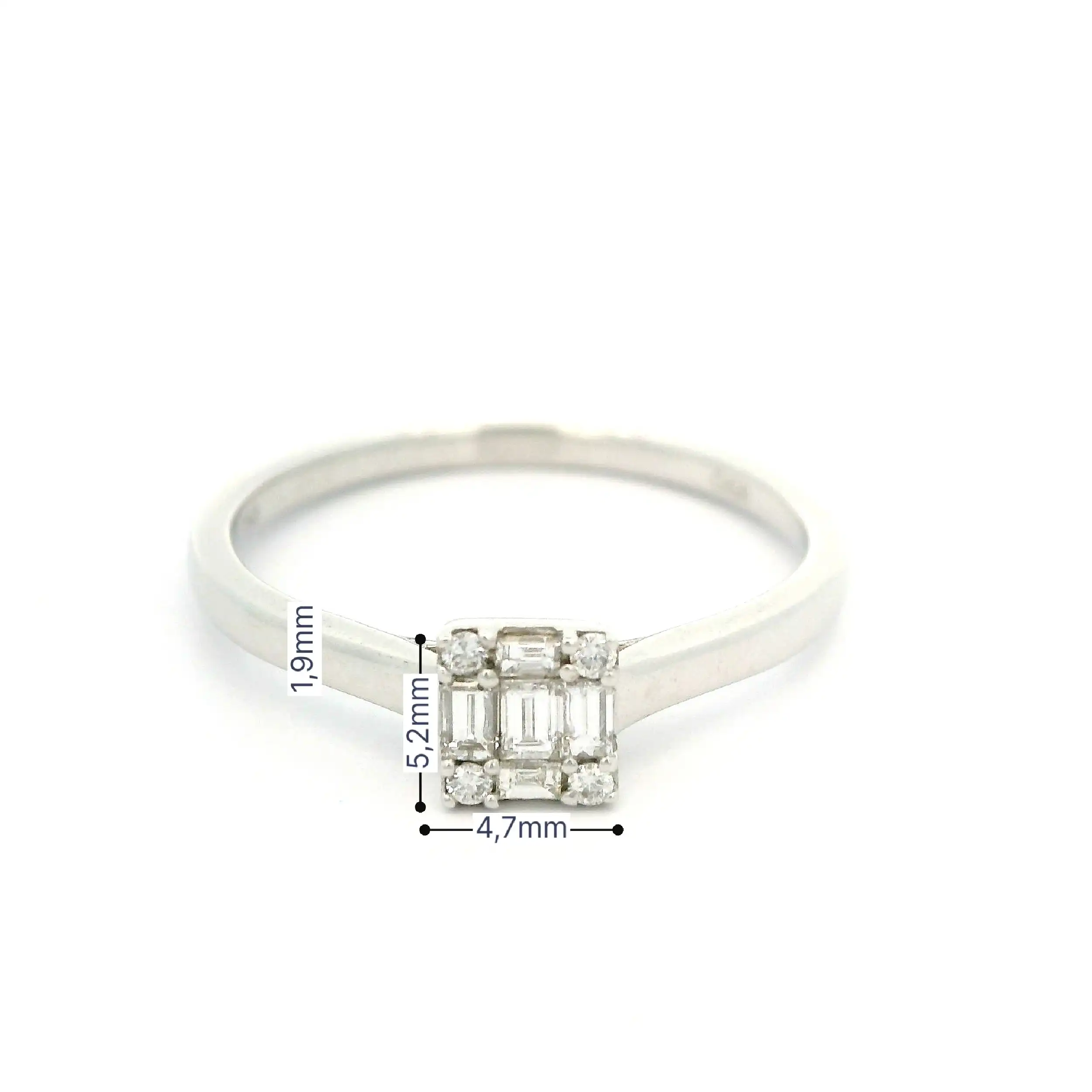 Ring Weißgold mit Brillanten und Baguette Diamanten Ring Weißgold mit Brillanten und Baguette Diamanten