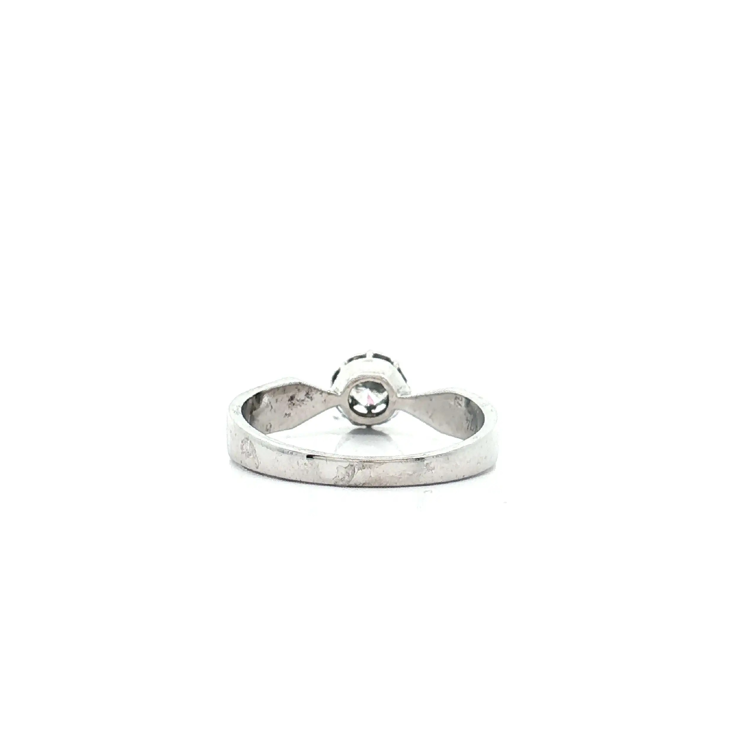 Ring Weißgold mit Solitär Brillant, graviert mit 0,22ct