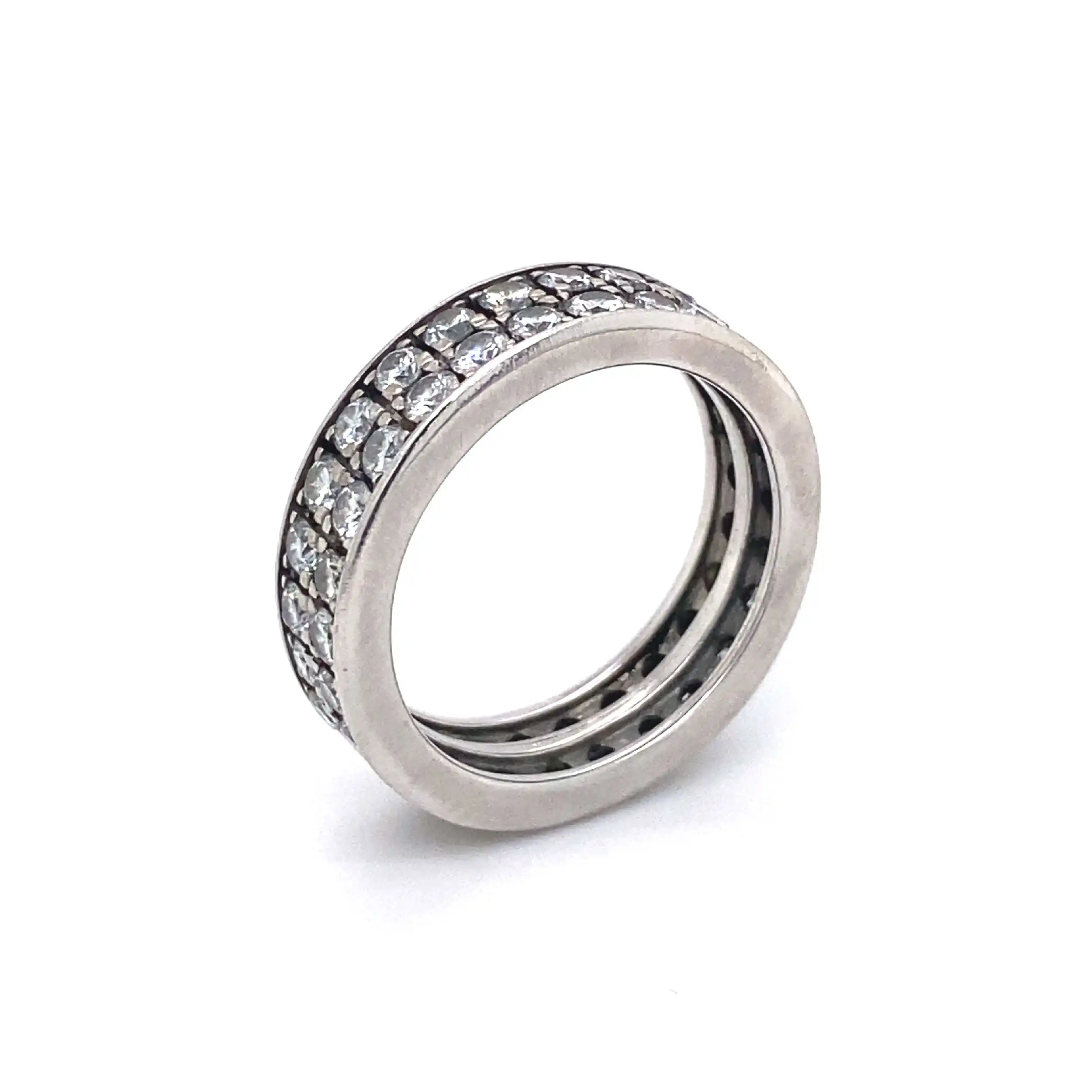 Ring Weißgold Memoire mit Brillanten Ring Weißgold Memoire mit Brillanten