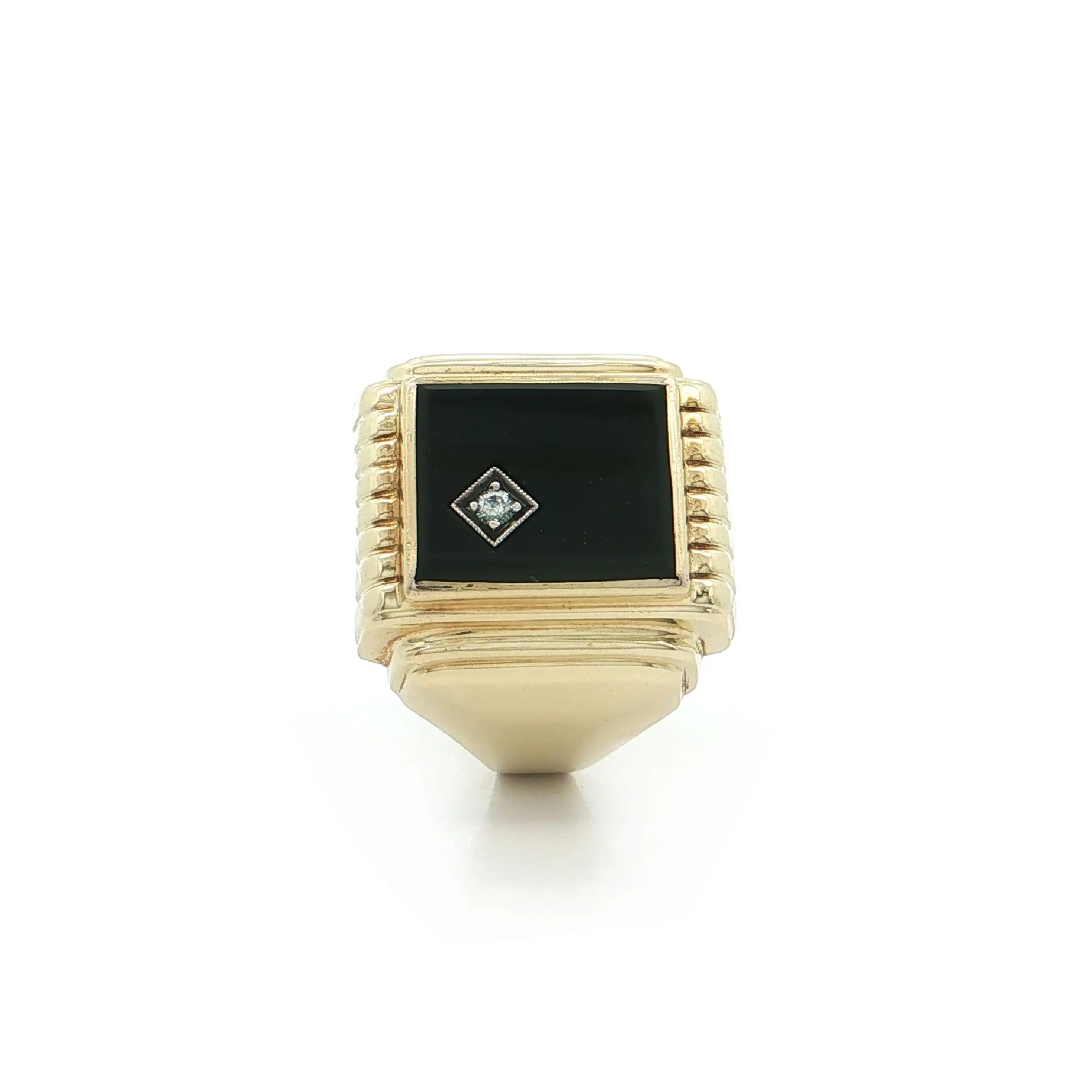 Ring Gelbgold mit Onyx und Brillant Ring Gelbgold mit Onyx und Brillant