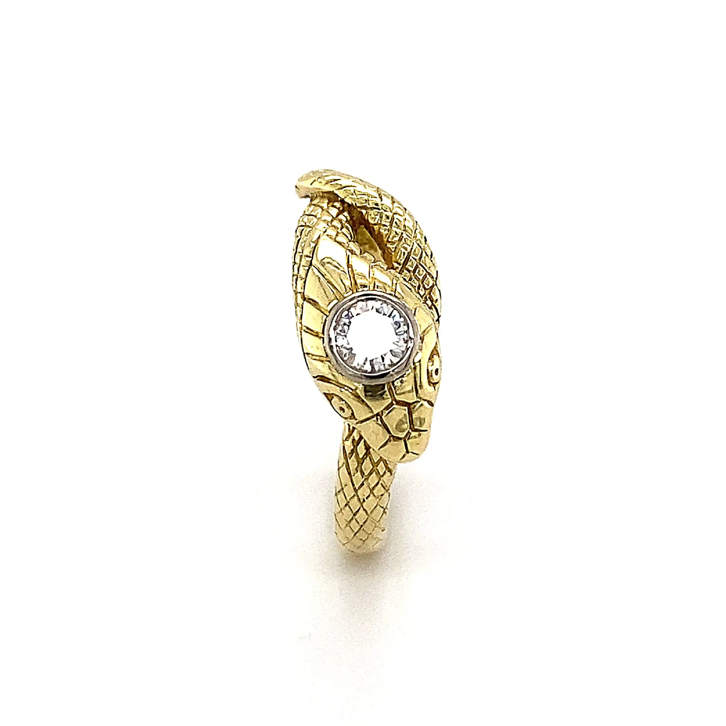 Ring Gelbgold Schlange mit Brillant Ring Gelbgold Schlange mit Brillant