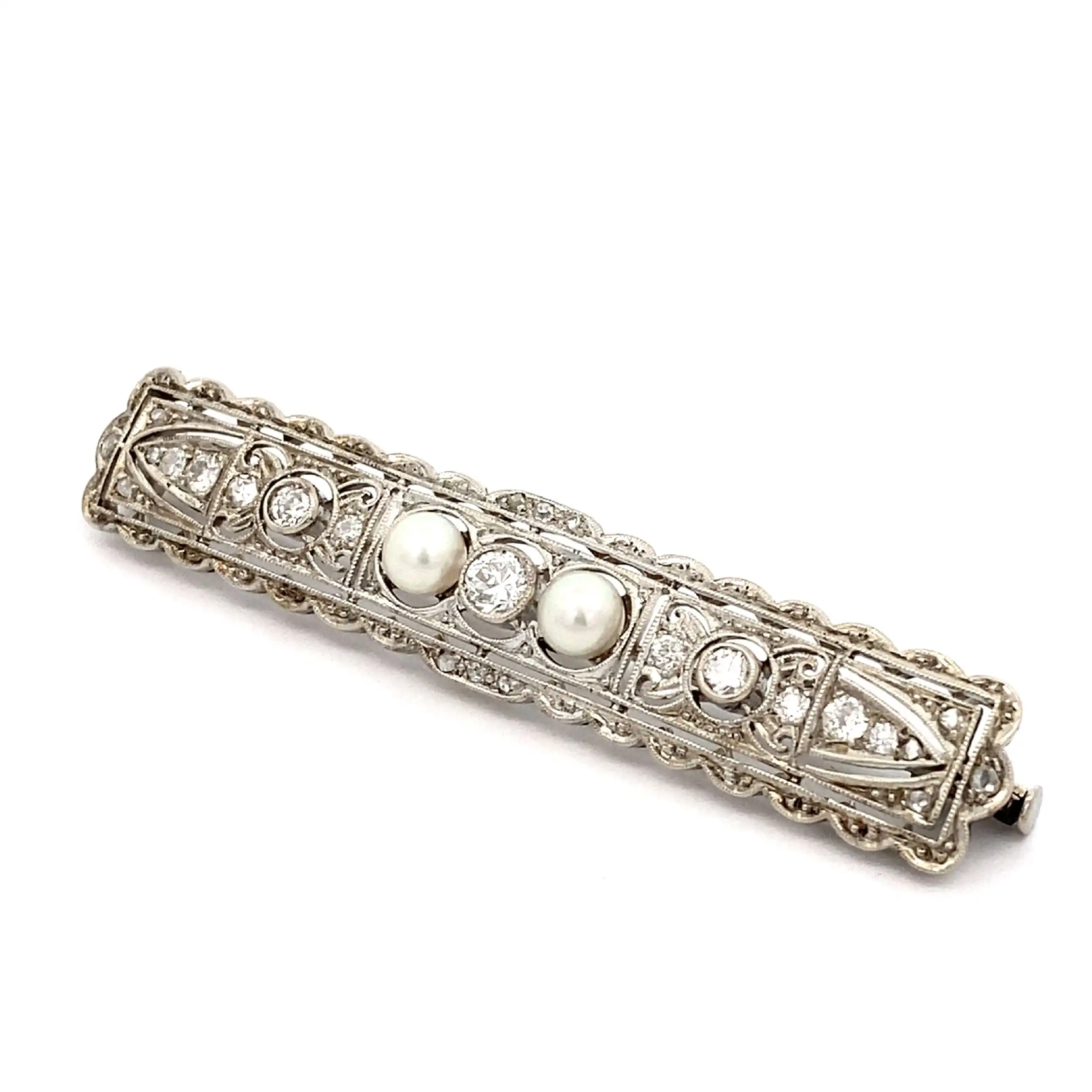 Anstecknadel Artdeco mit Altschliff und Perle