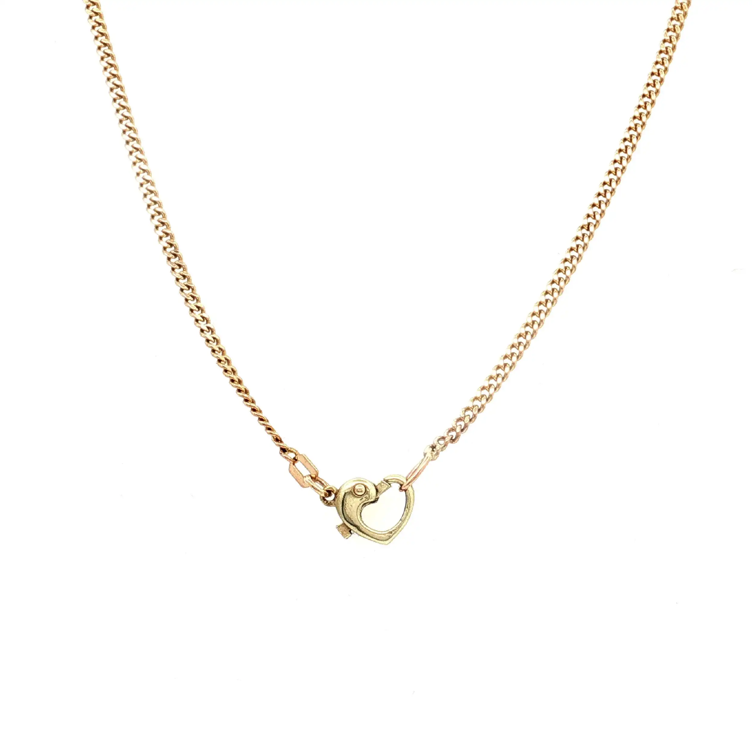 Panzerkette Gelbgold mit Herzverschluss