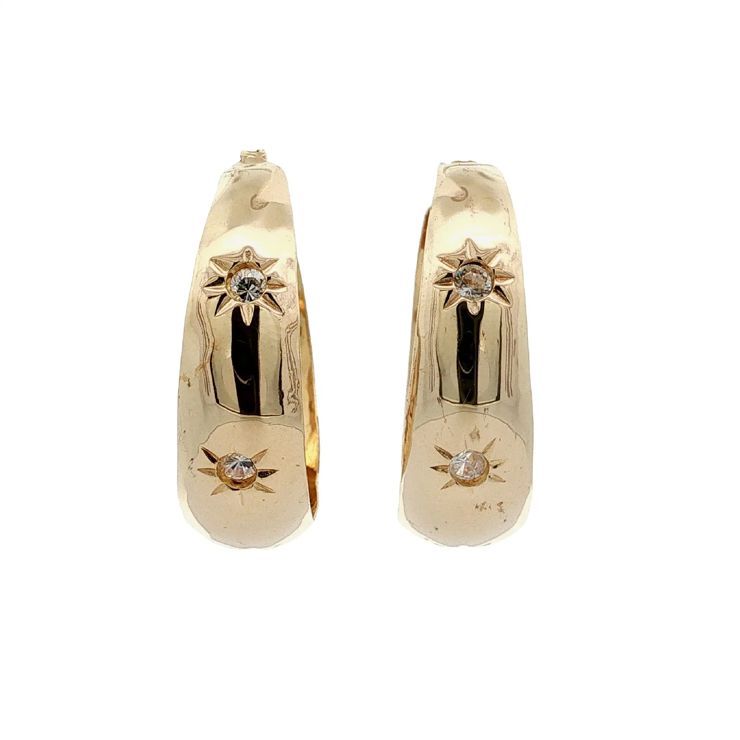 Creolen Gelbgold mit Zirkonia