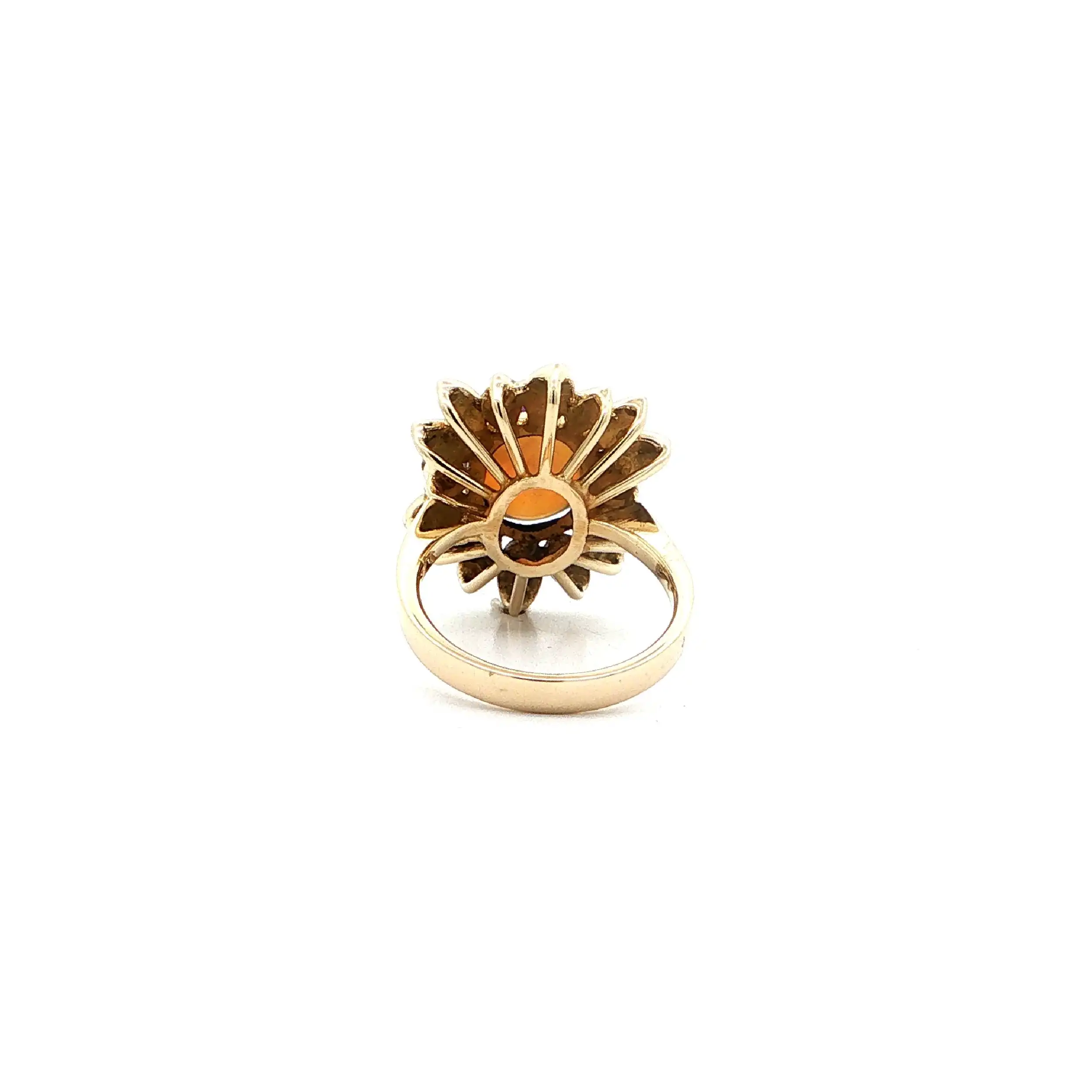 Ring Gelbgold mit Regenbogen-Mondstein & Zirkonia Ring Gelbgold mit Regenbogen-Mondstein & Zirkonia