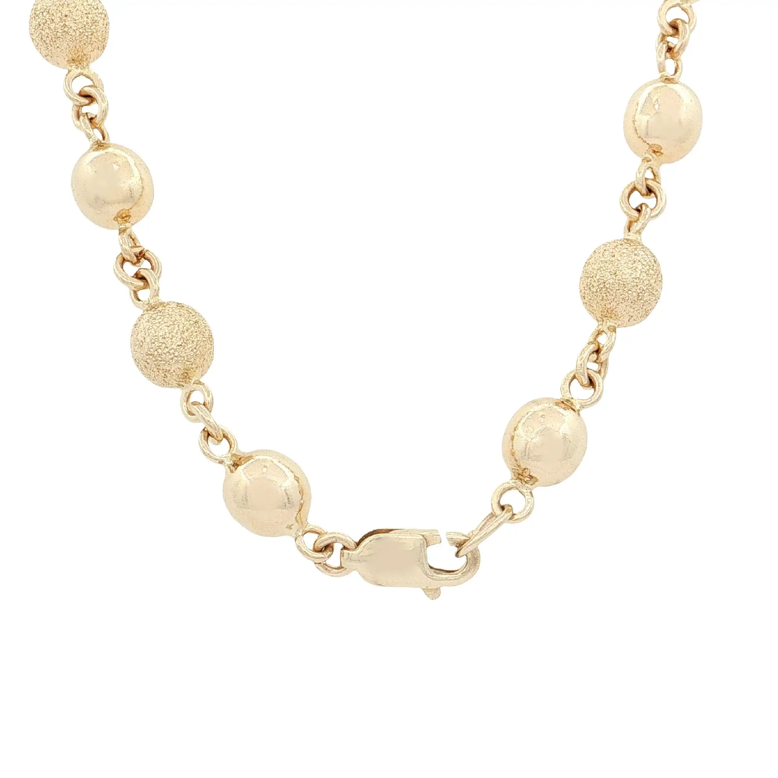 Kette Gelbgold mit Kugeln Halbmattiert