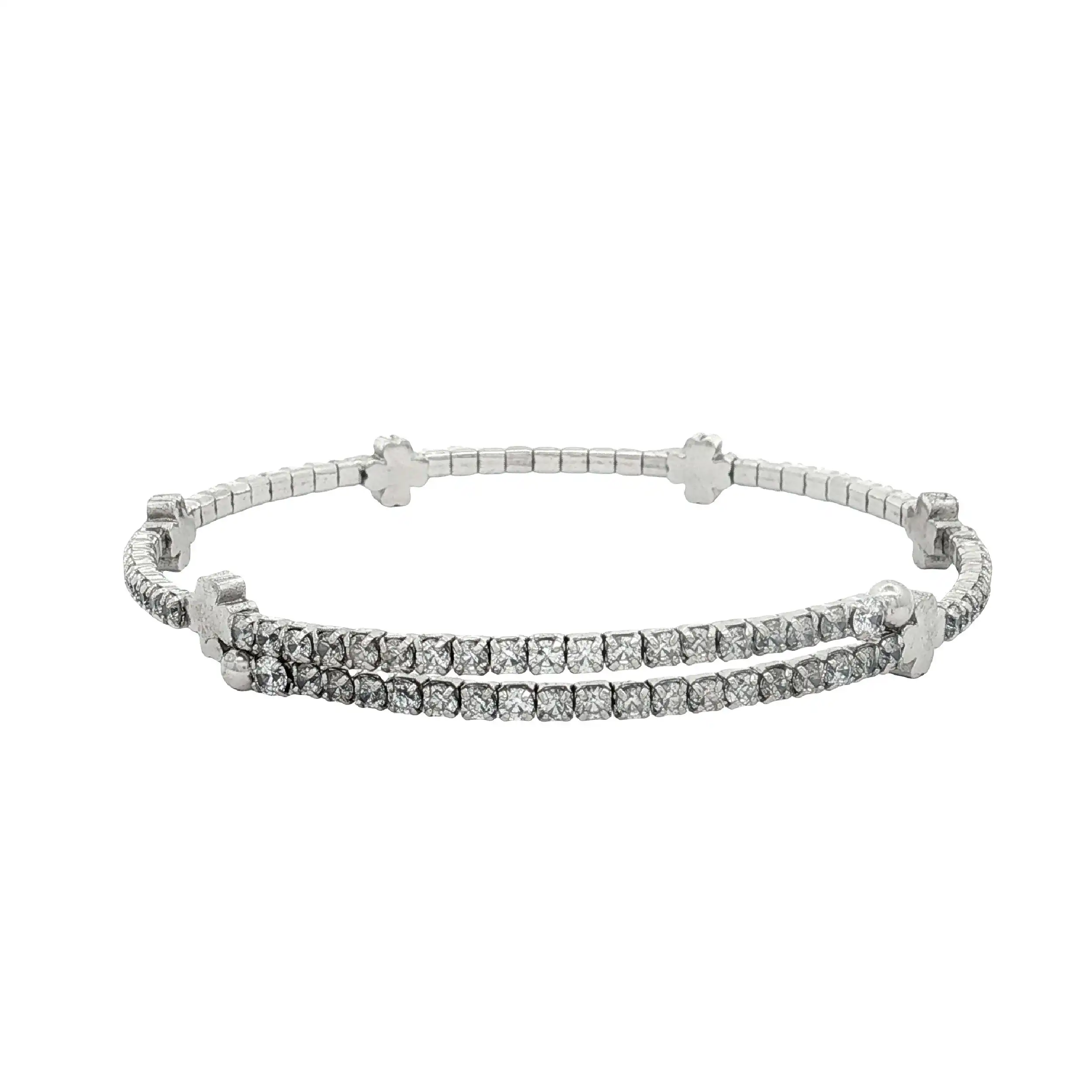 Armreif Silber Kreuze mit Zirkonia Armreif Silber Kreuze mit Zirkonia