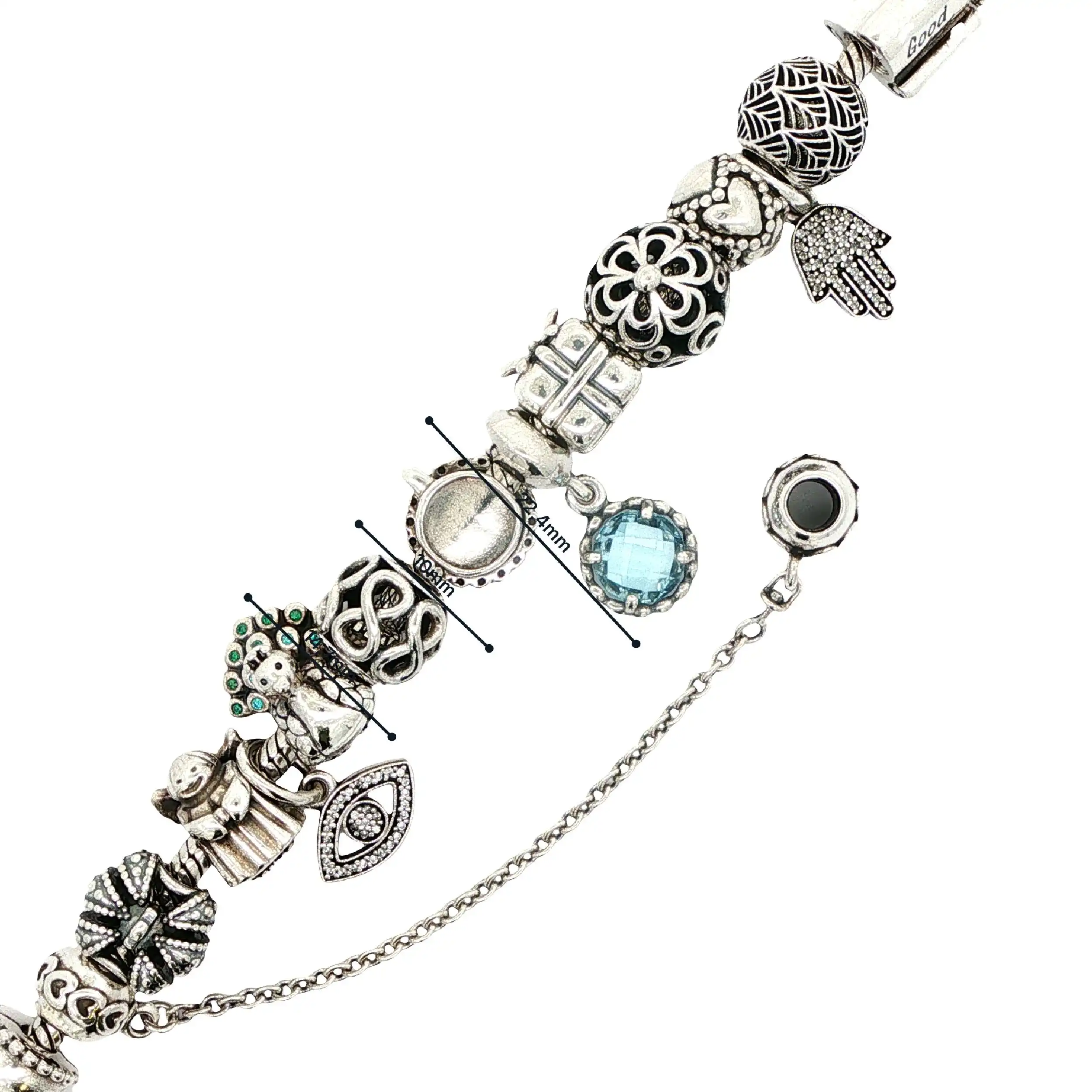 Armband Silber Pandora mit 16 Charms