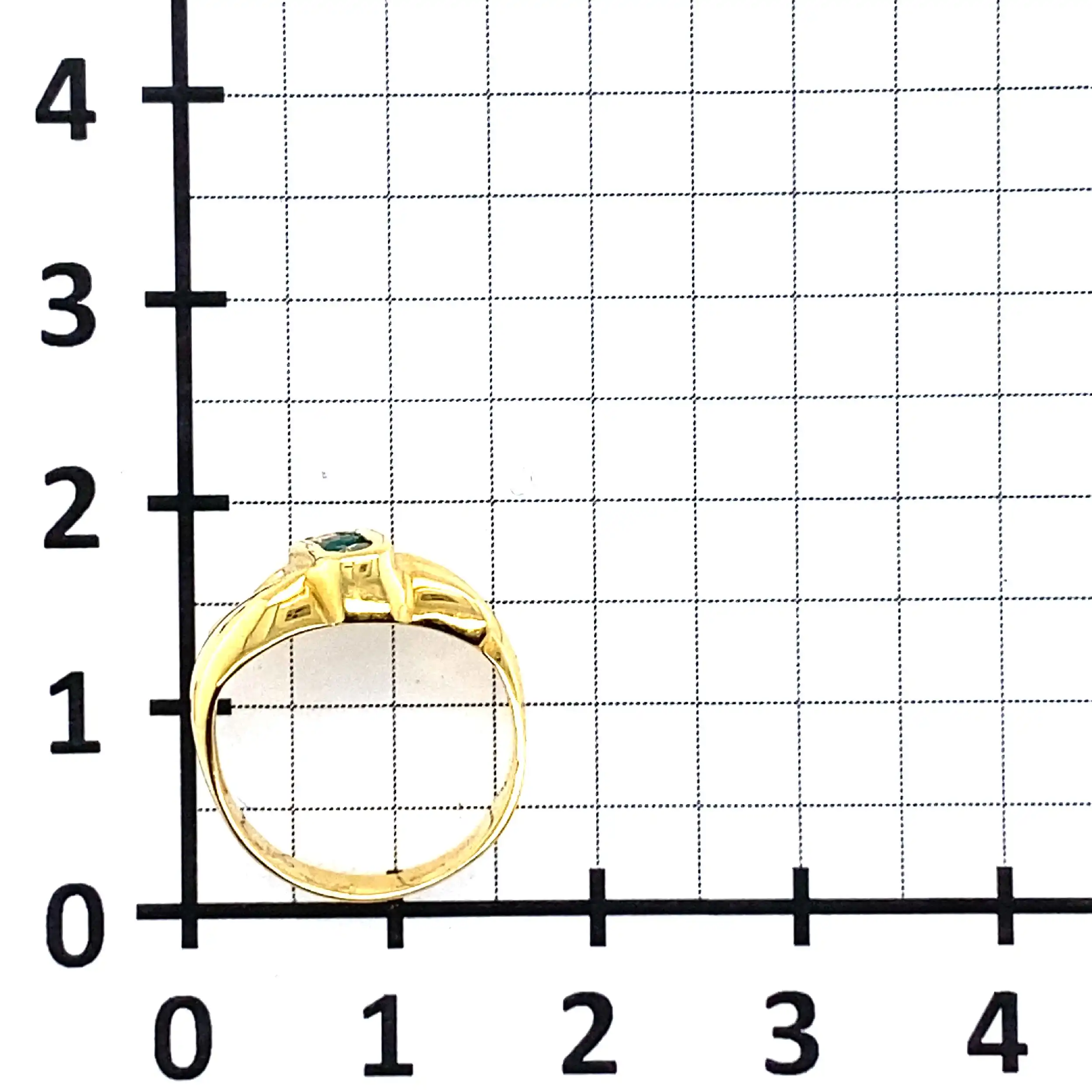 Ring Gelbgold mit grünem Farbstein & Zirkonia Ring Gelbgold mit grünem Farbstein & Zirkonia