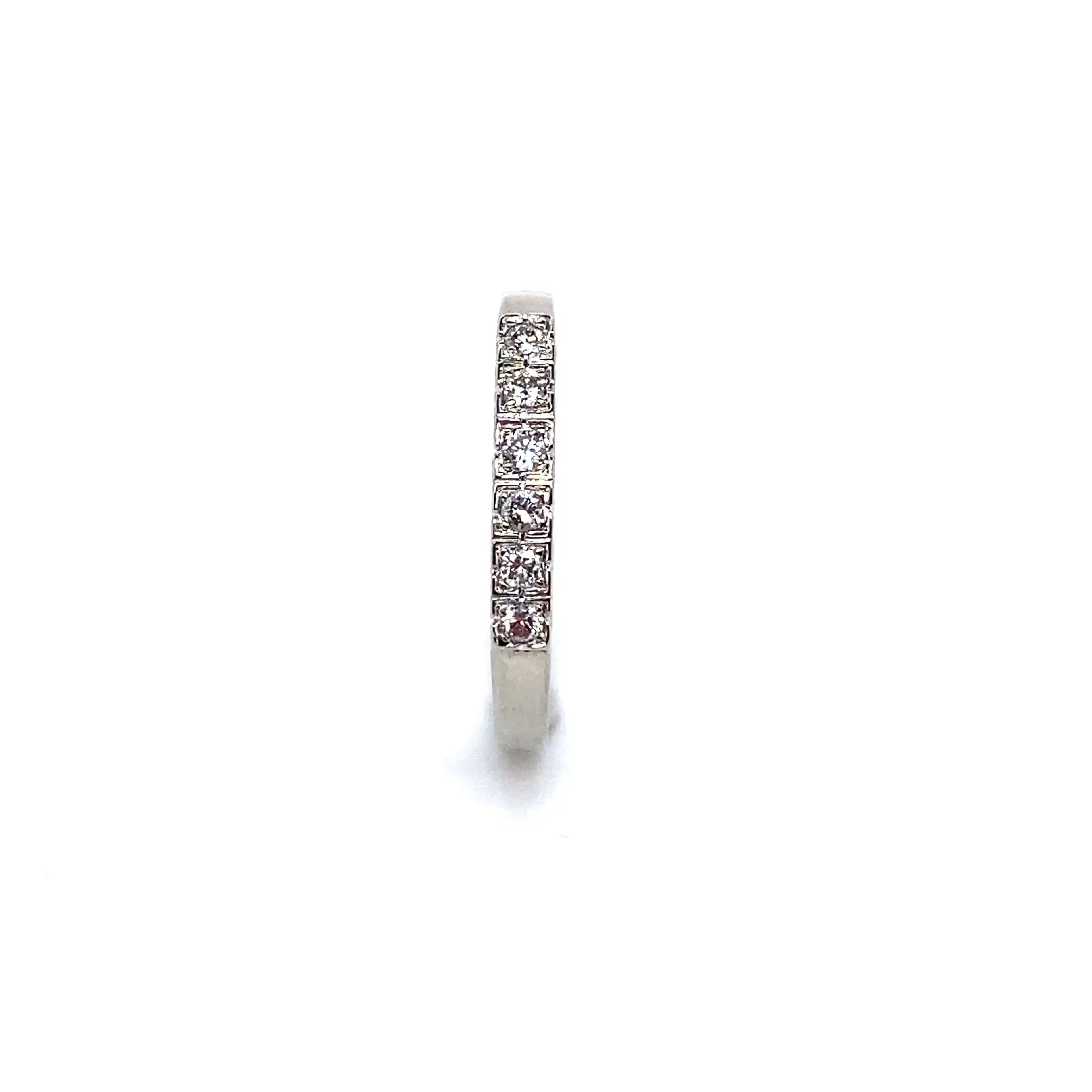 Ring Weißgold mit Brillanten, graviert mit 0,12ct