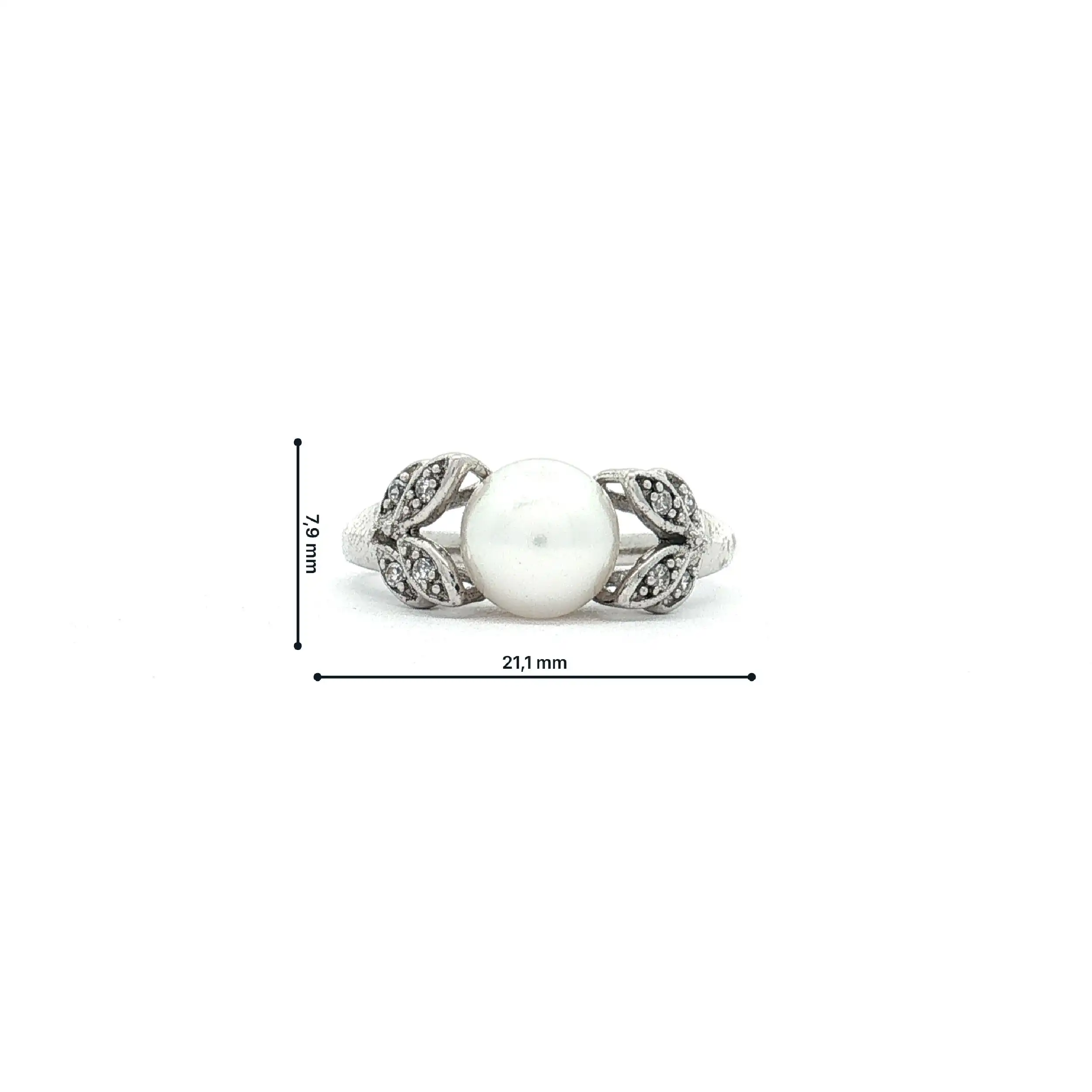 Ring mit Perle und Zirkonia