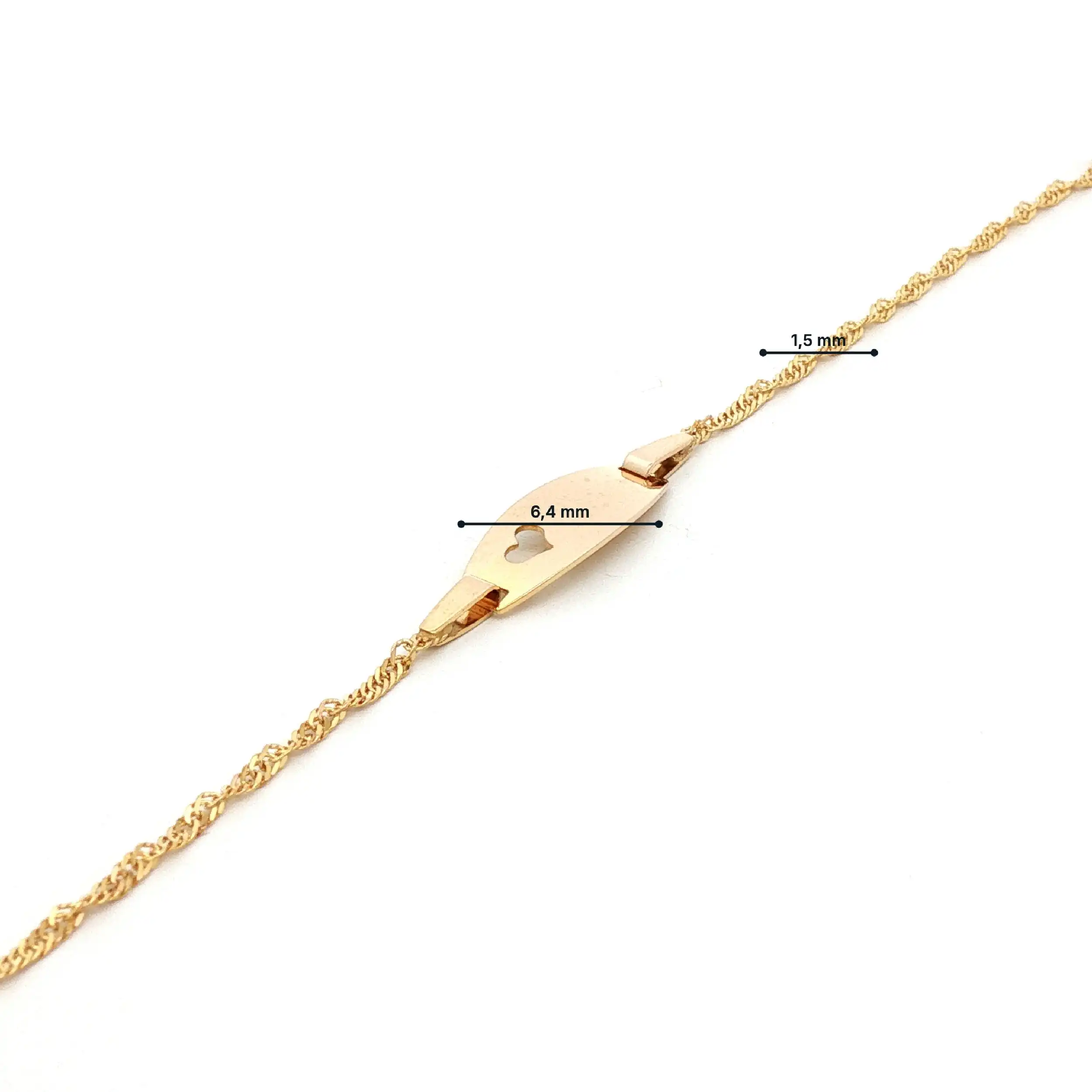 Kinder ID-Armbanbd Gelbgold mit Gravurplatte