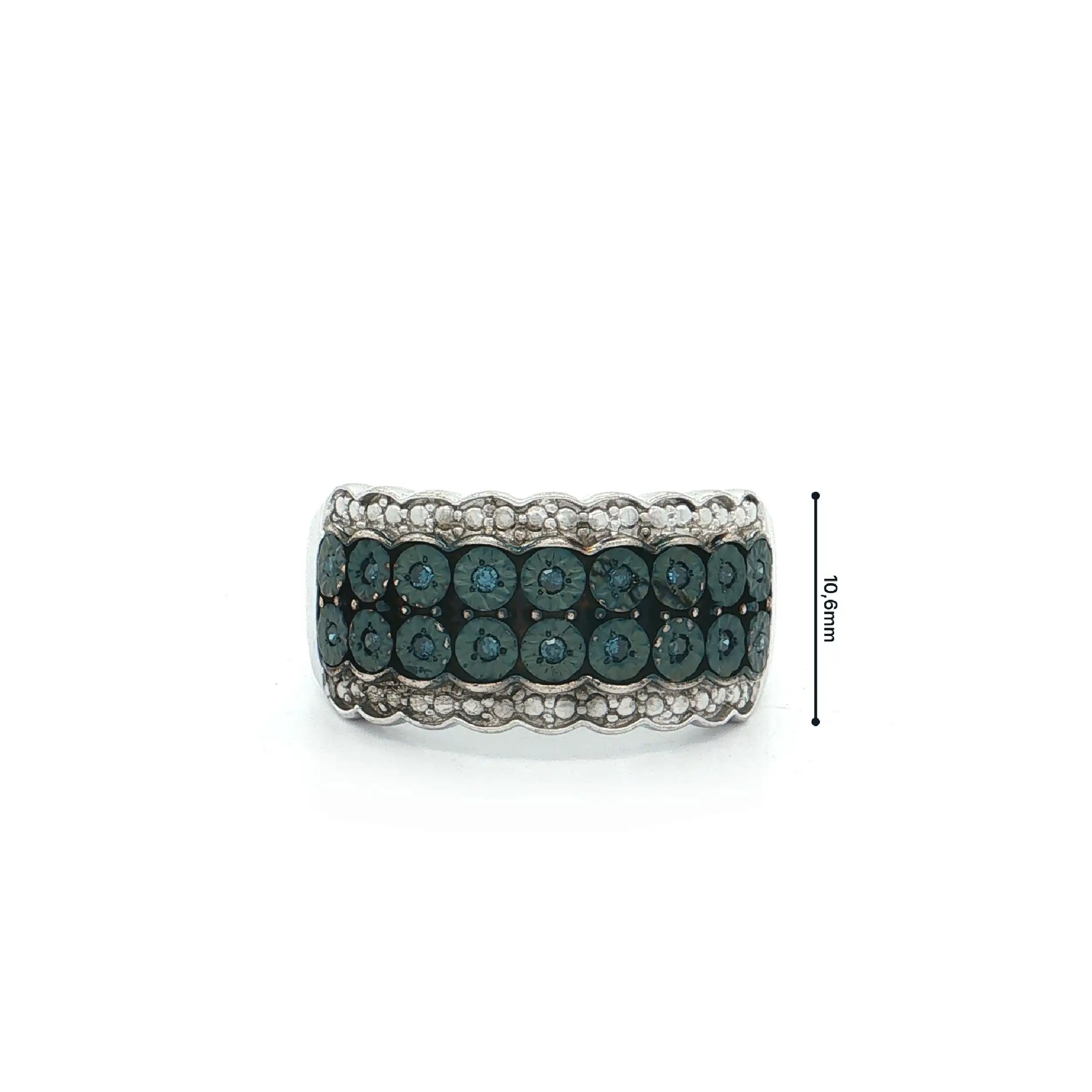 Ring Silber mit türkisen Diamanten
