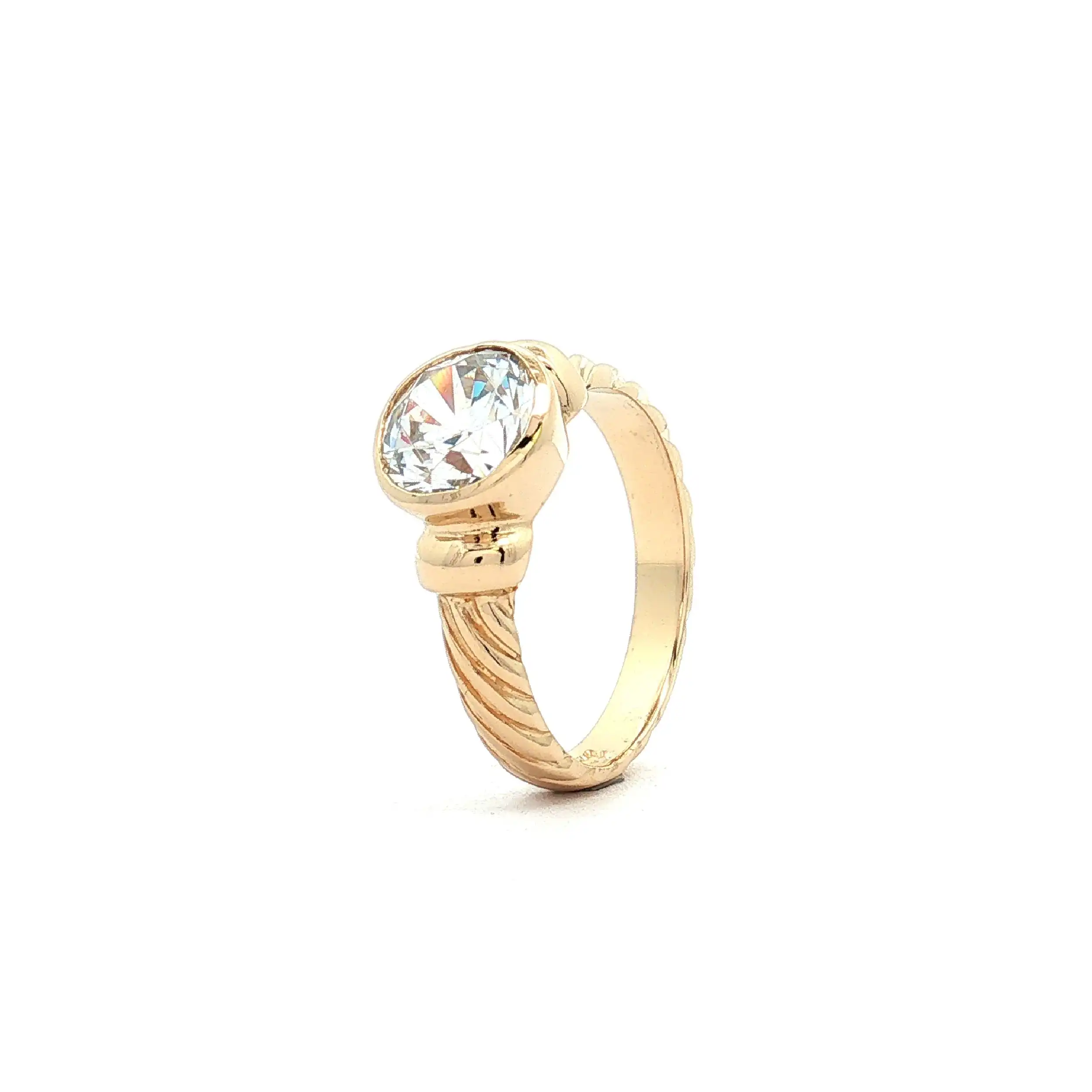 Ring Gelbgold mit Zirkonia Solitär