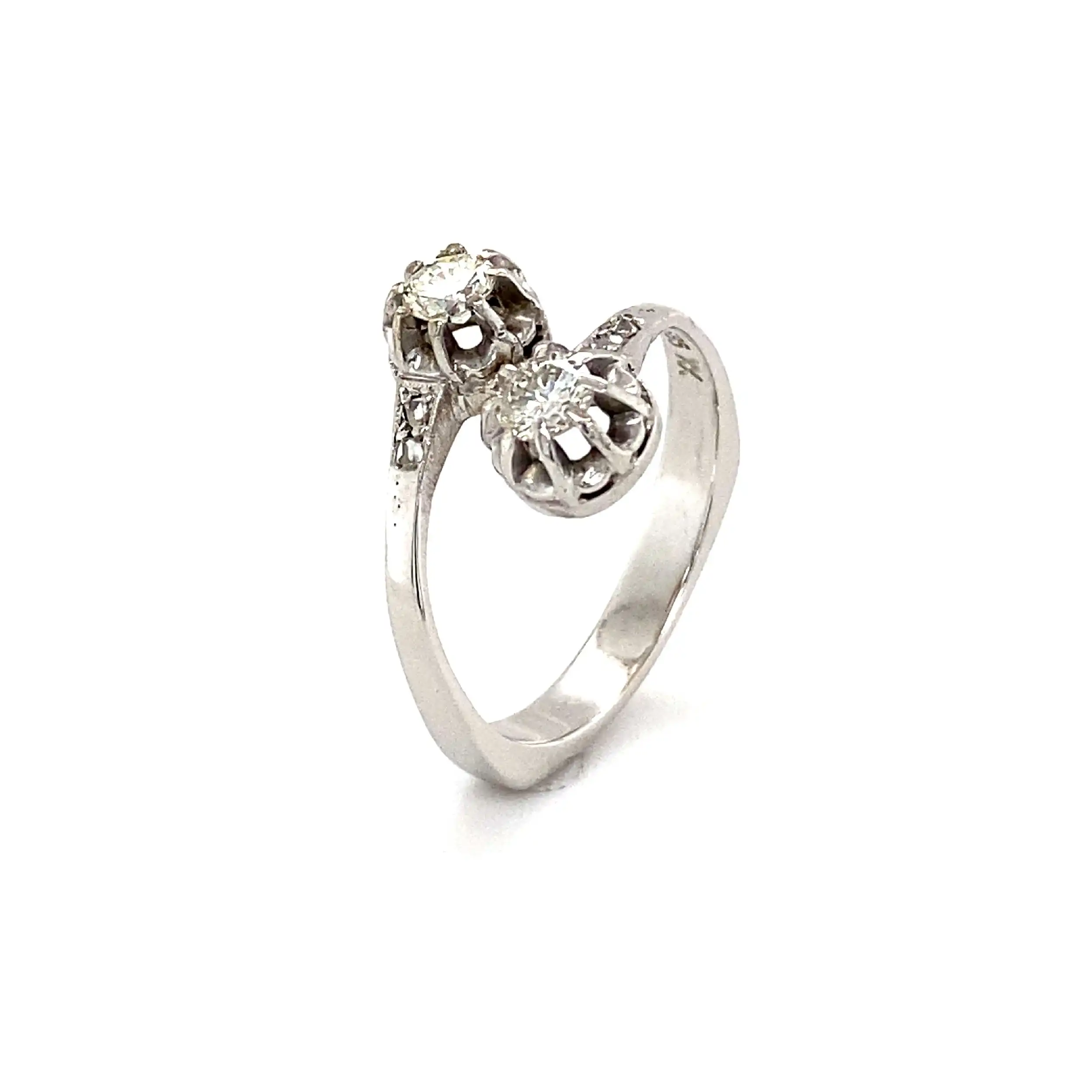 Ring Weißgold mit Brillanten & Diamantrosen Ring Weißgold mit Brillanten & Diamantrosen