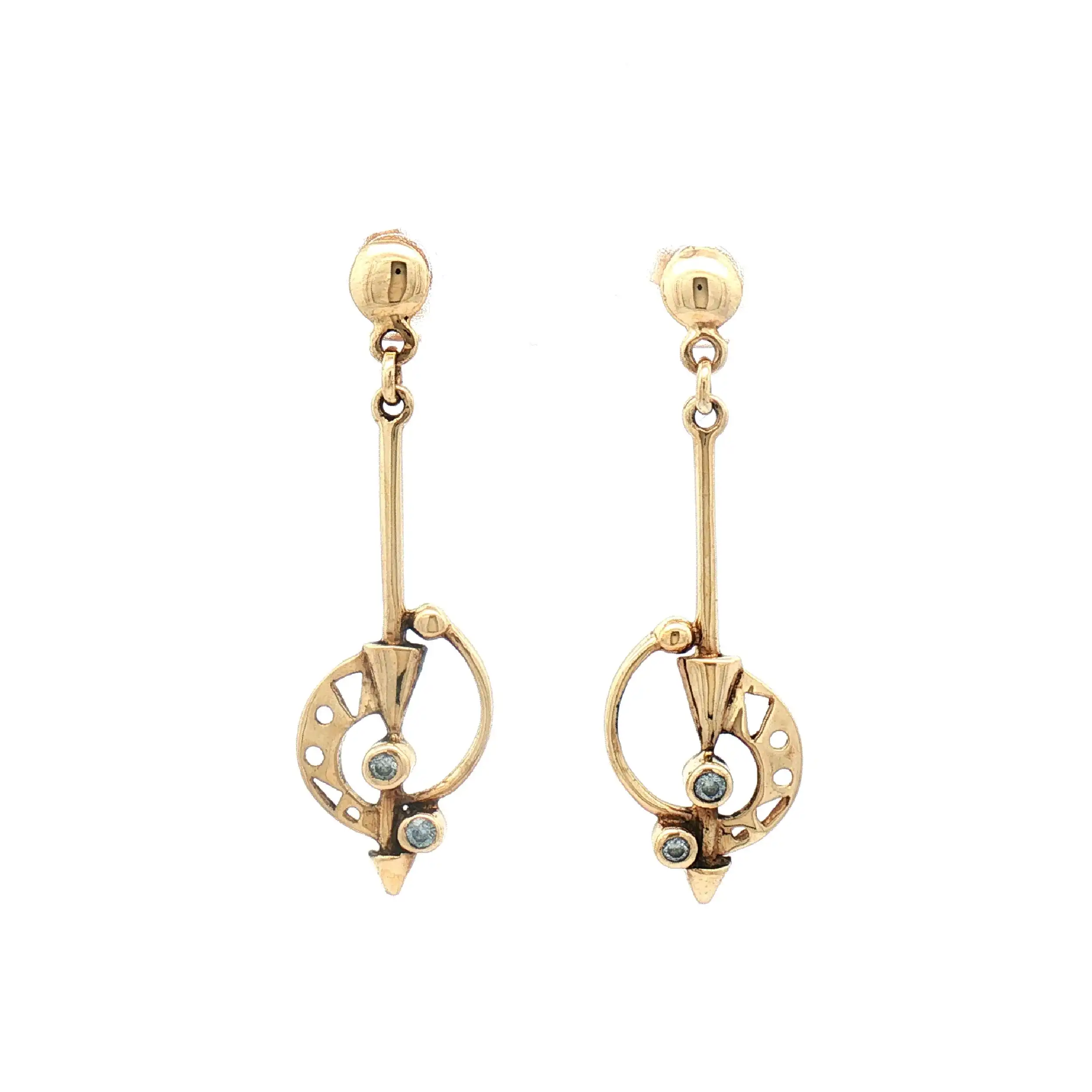Ohrhänger Gelbgold mit Zirkonia Ohrhänger Gelbgold mit Zirkonia