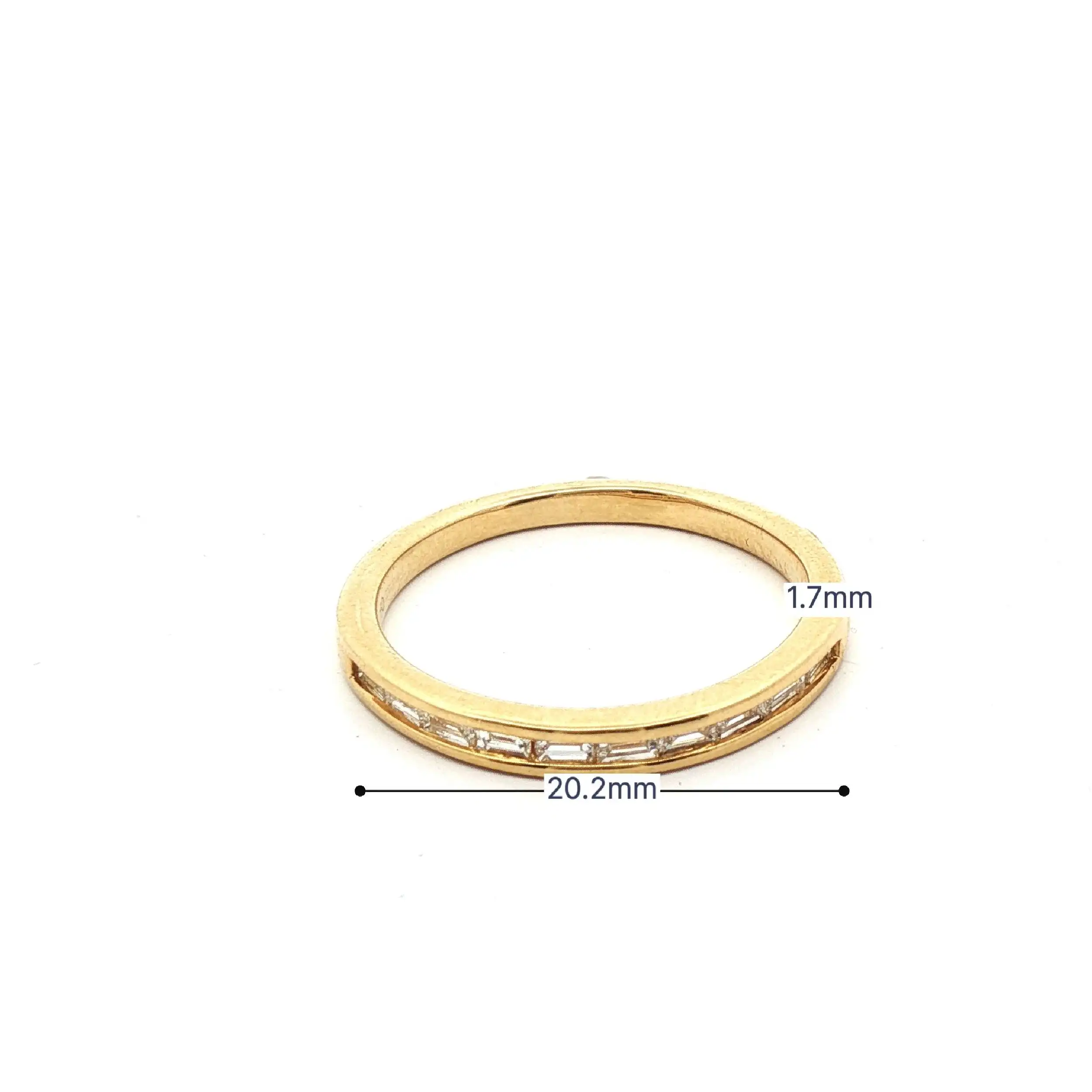 Halbmemoryring Gelbgold mit Baguettediamanten Halbmemoryring Gelbgold mit Baguettediamanten