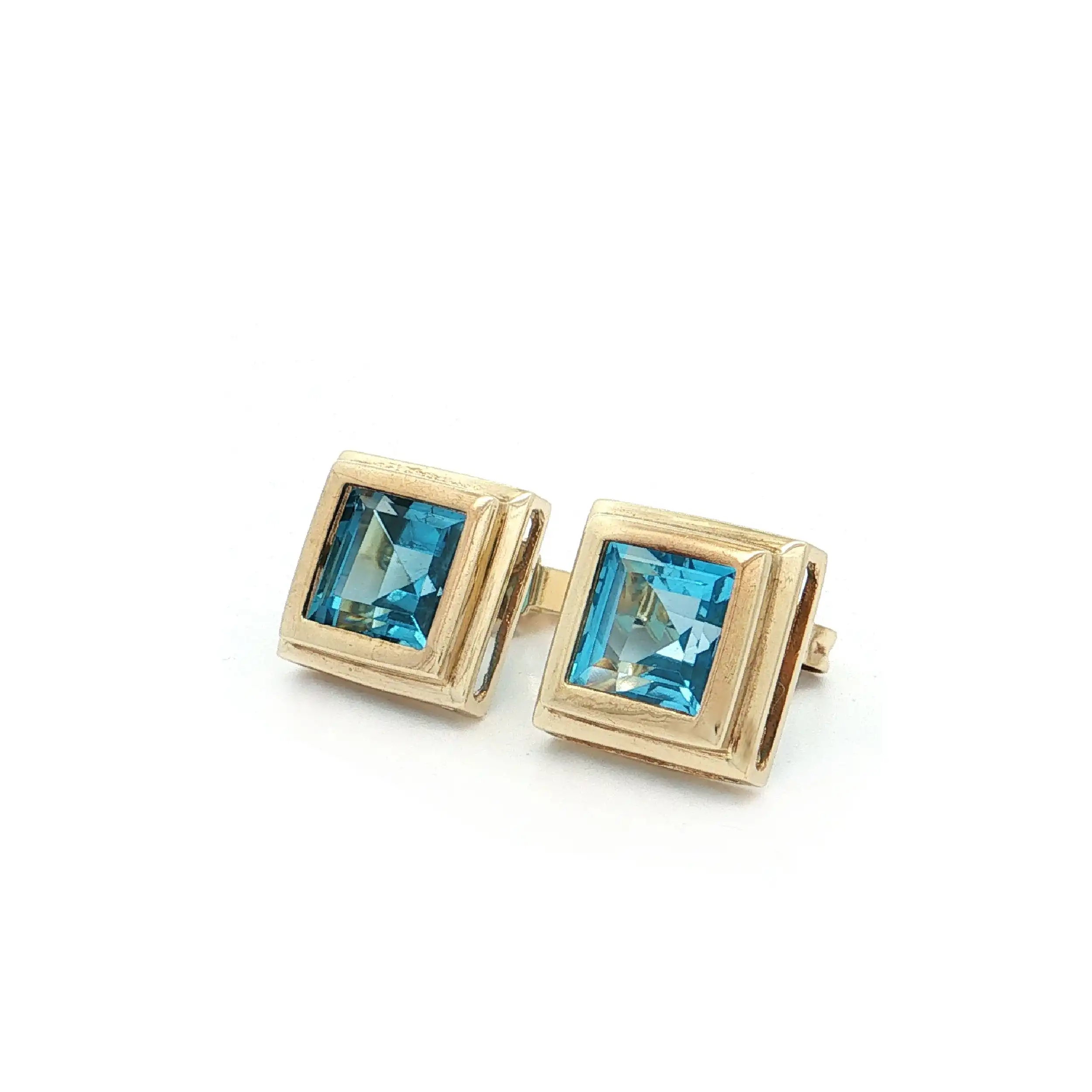 Ohrstecker Gelbgold mit Blautopas