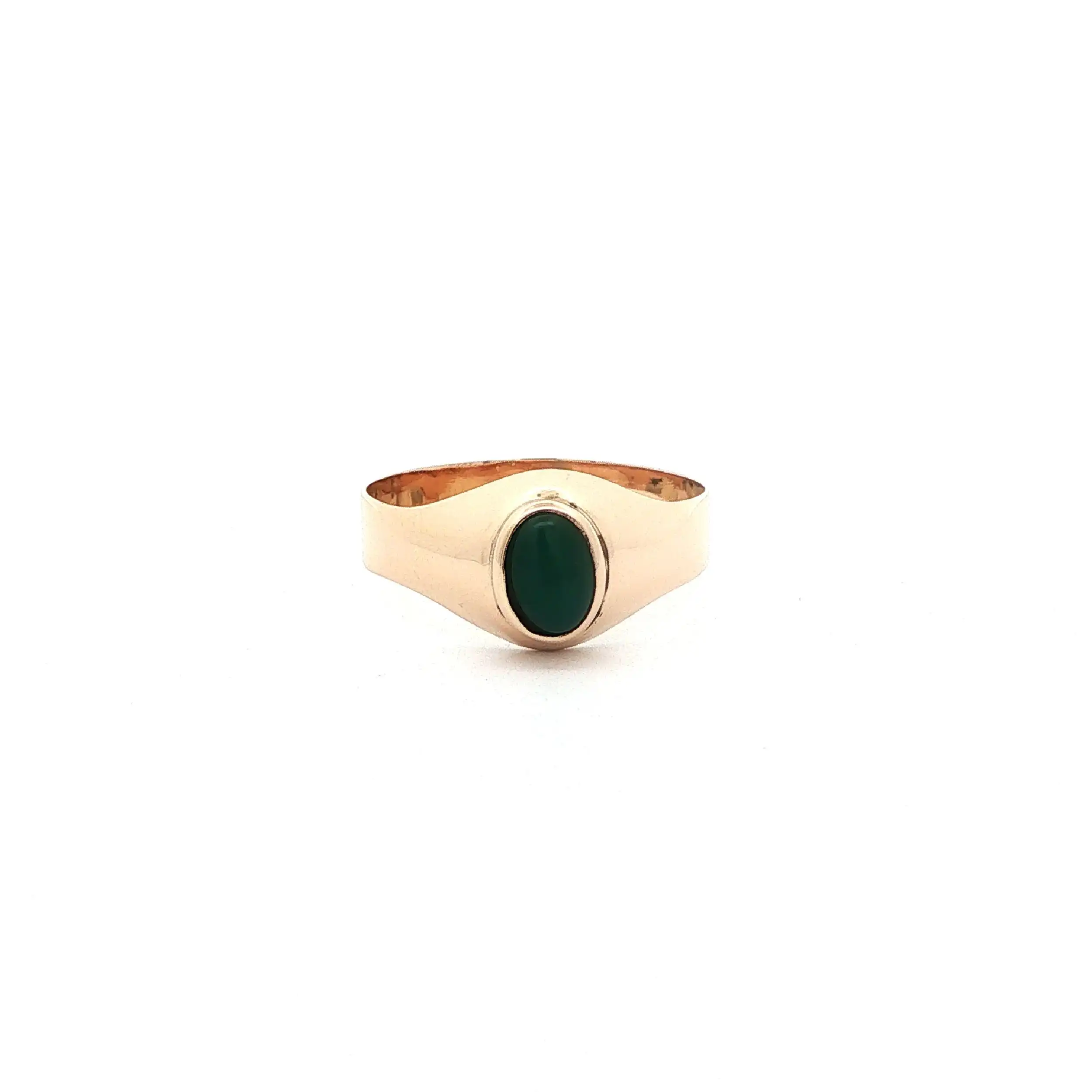 Ring Roségold mit grünem Cabochonstein