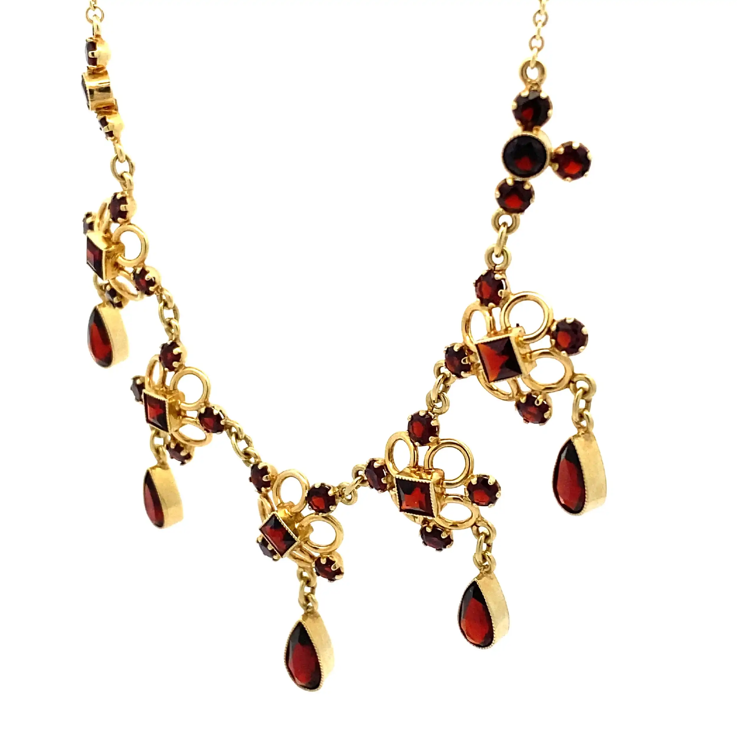 Collier Gelbgold mit Granat