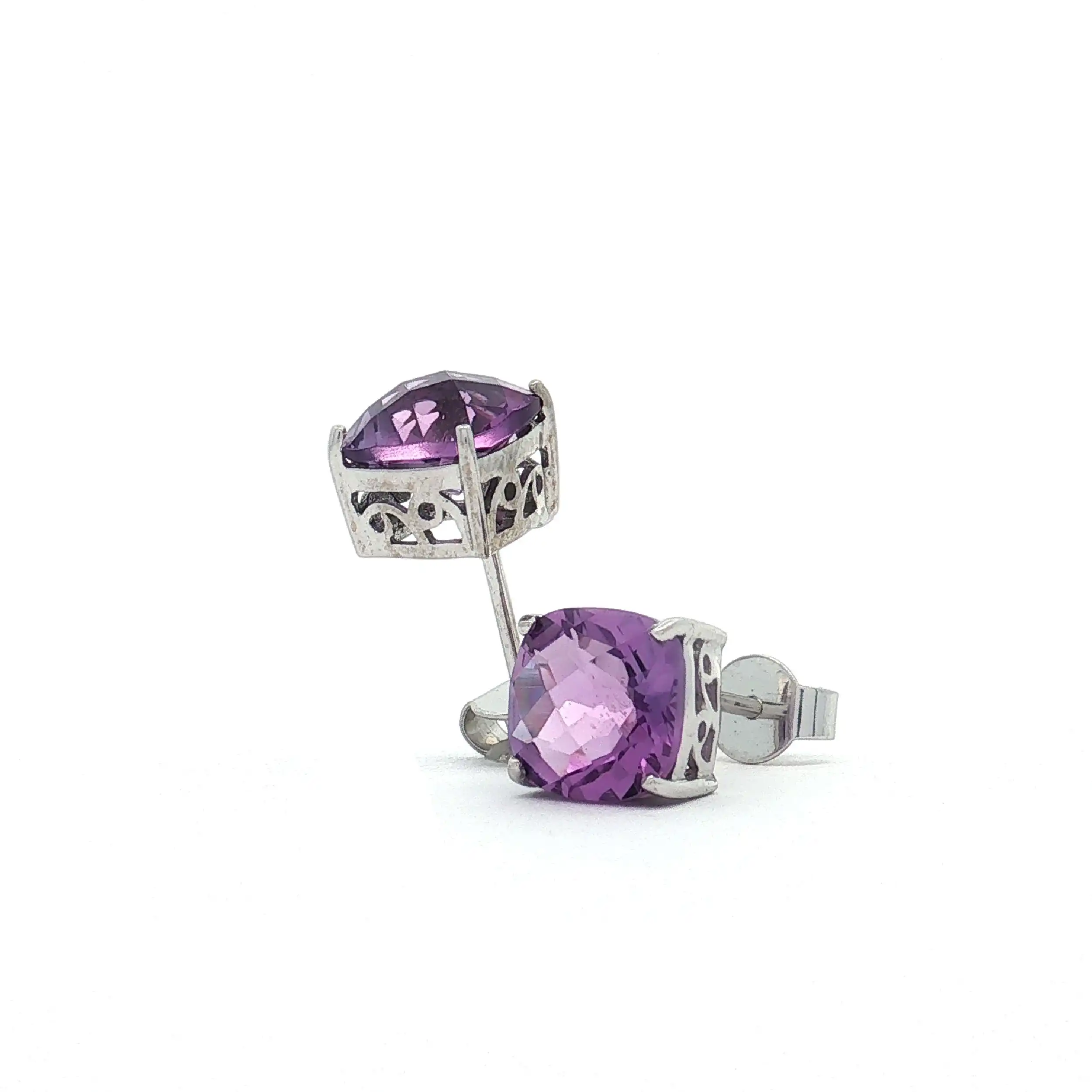 Ohrringe Weißgold mit Amethyst