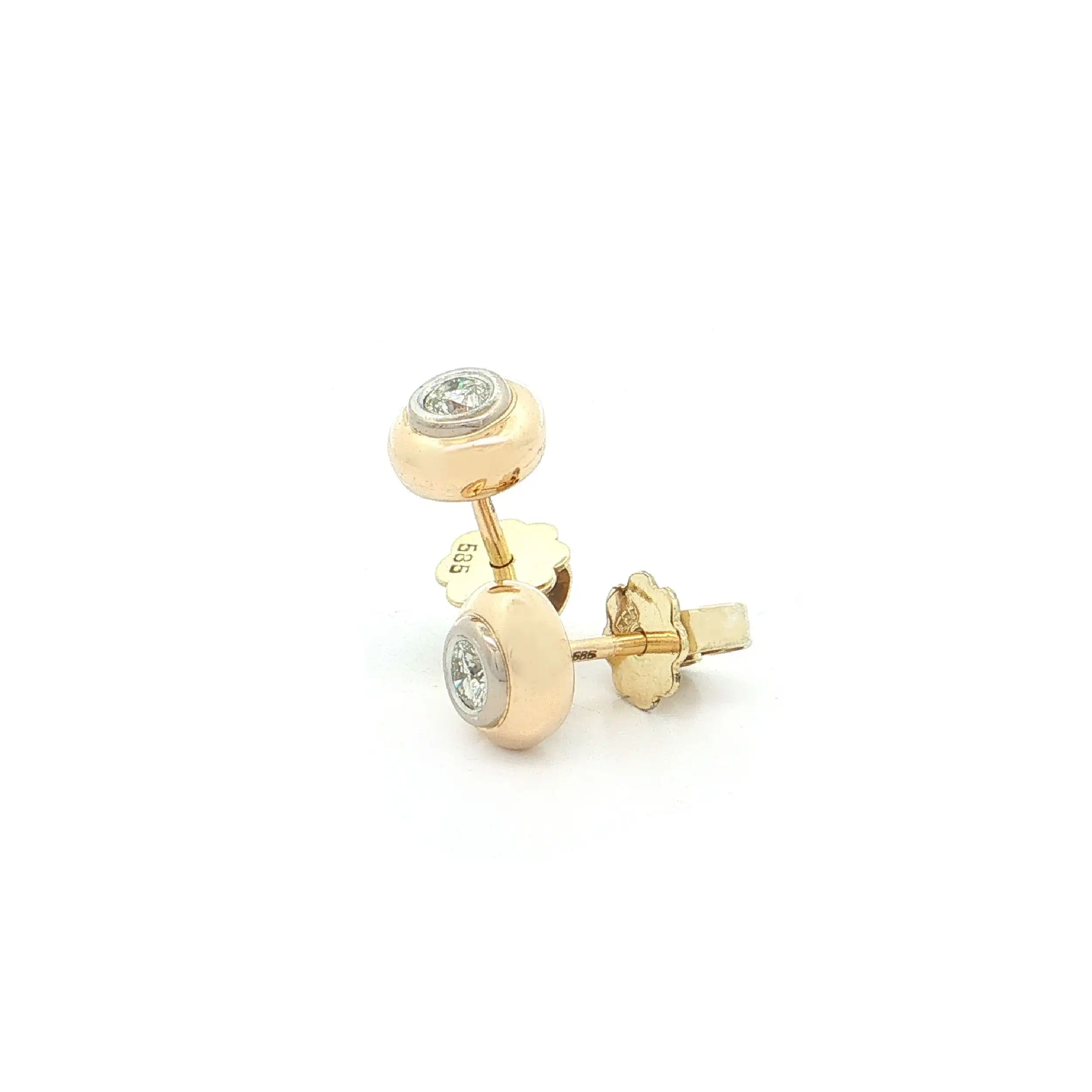 Ohrstecker Bicolor mit Brillanten