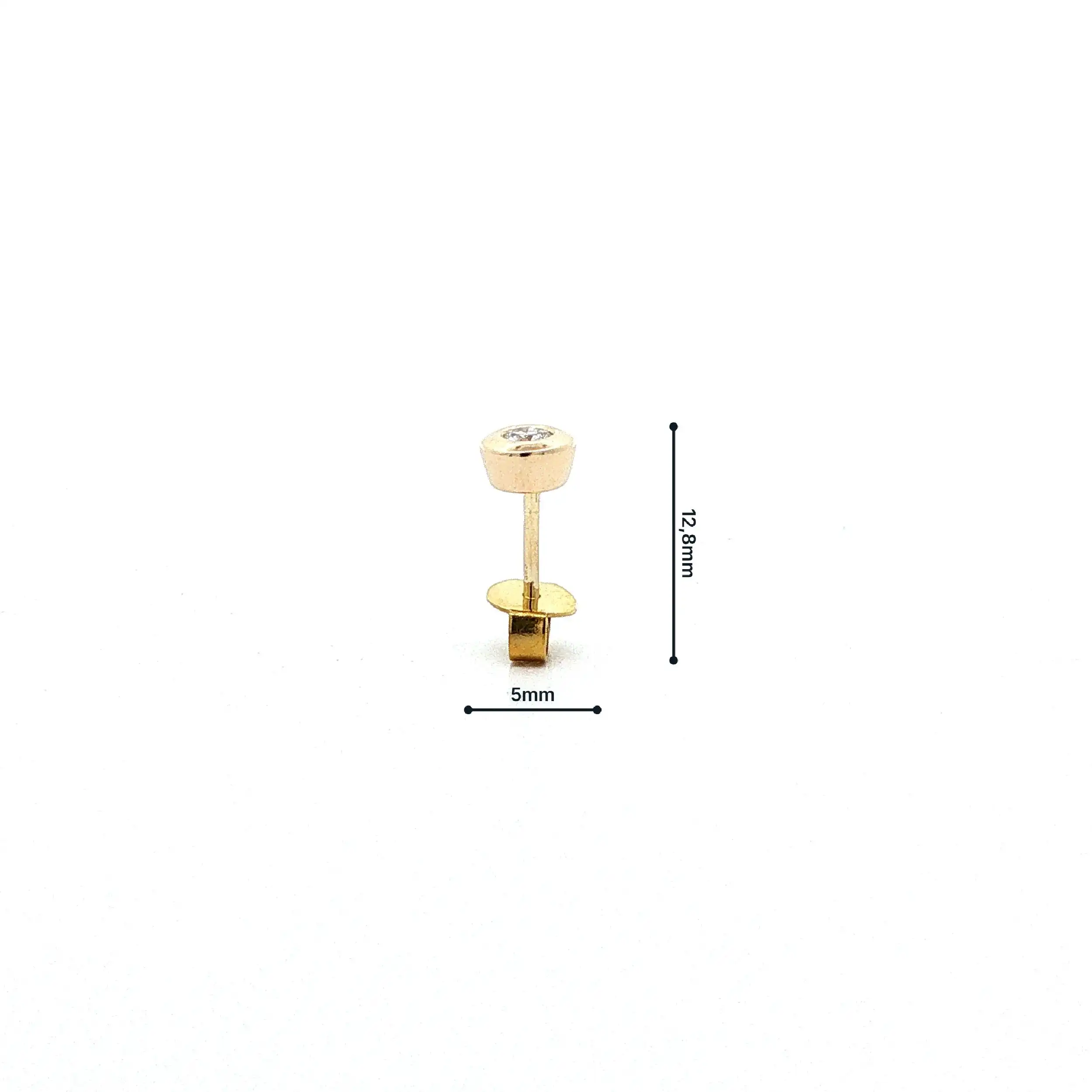 Einzelner Ohrstecker Gelbgold mit Brillant
