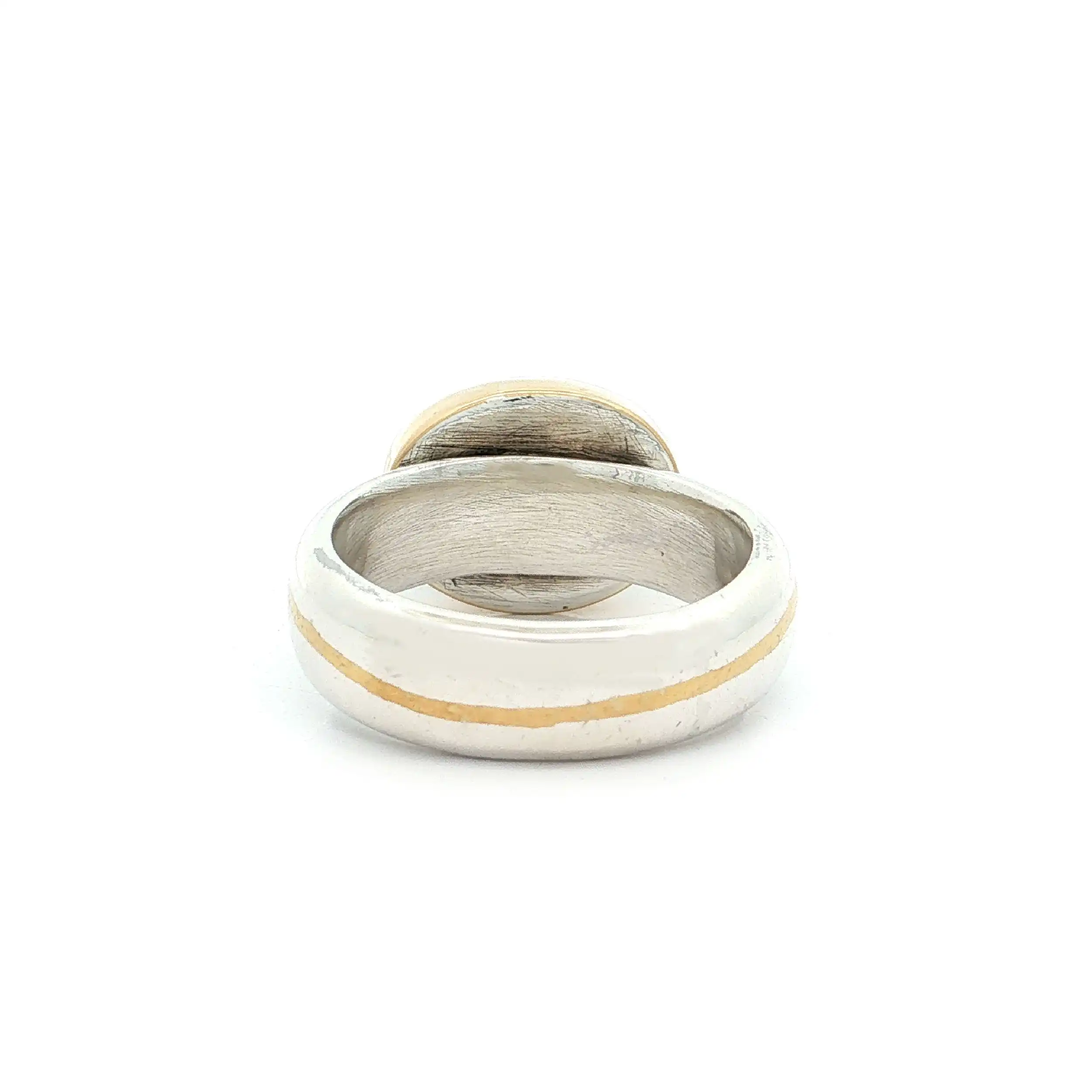Ring Silber Gold mit Beryllcabochon