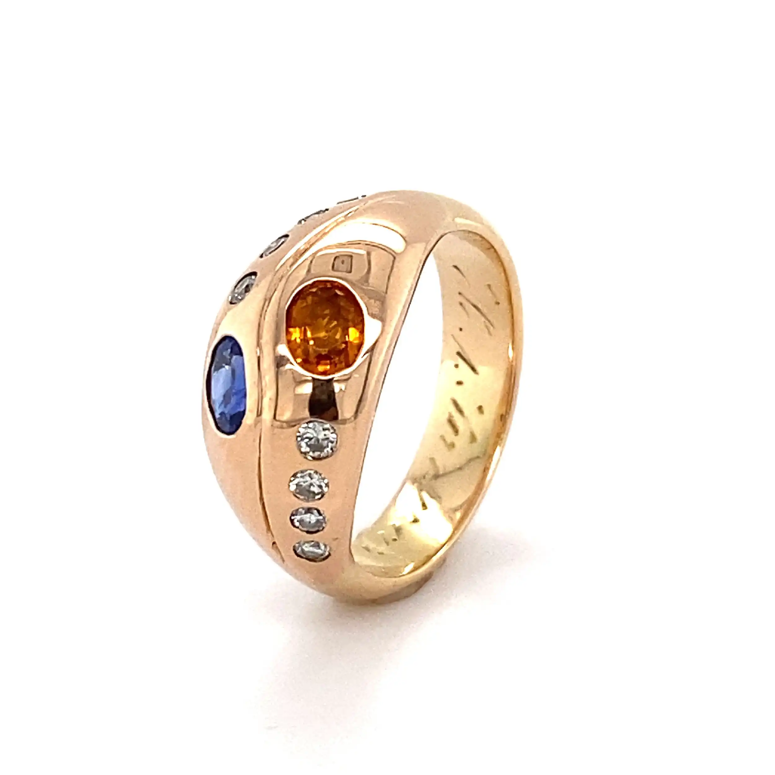 Ring Rotgold mit Brillanten und Farbsteinen Ring Rotgold mit Brillanten und Farbsteinen