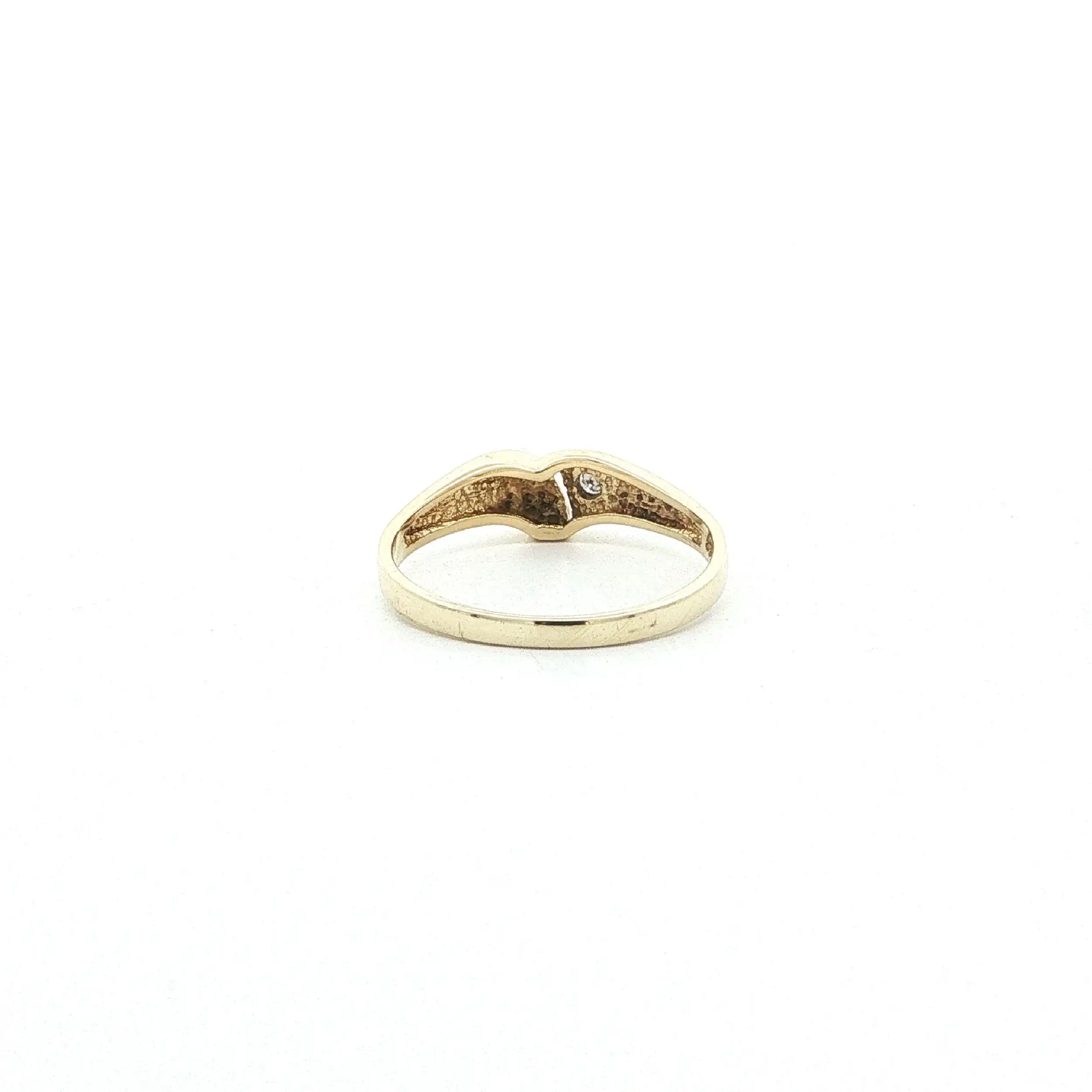 Ring Gelbgold mit Brillant, graviert mit 0,03ct.