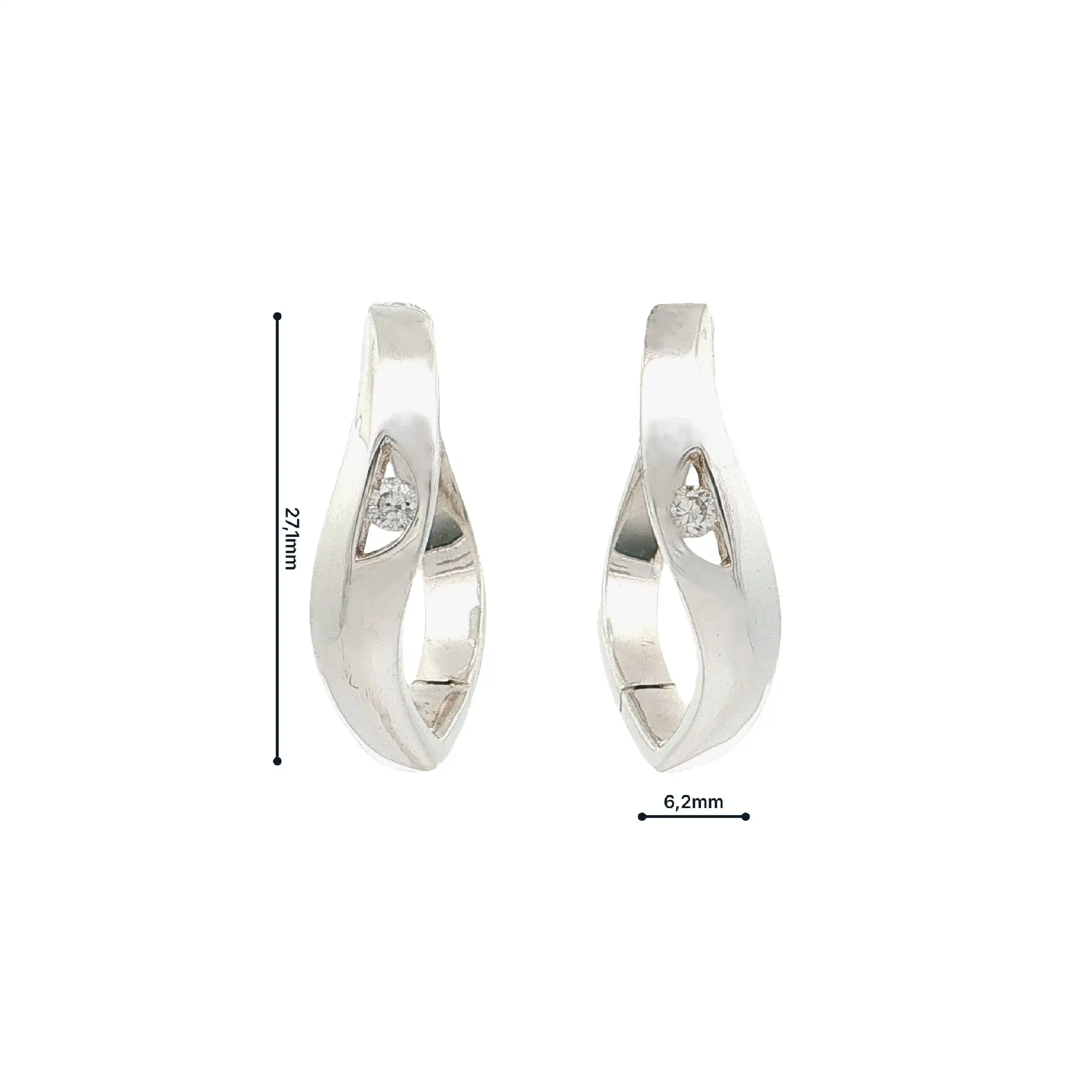 Creolen Silber mit Zirkonia
