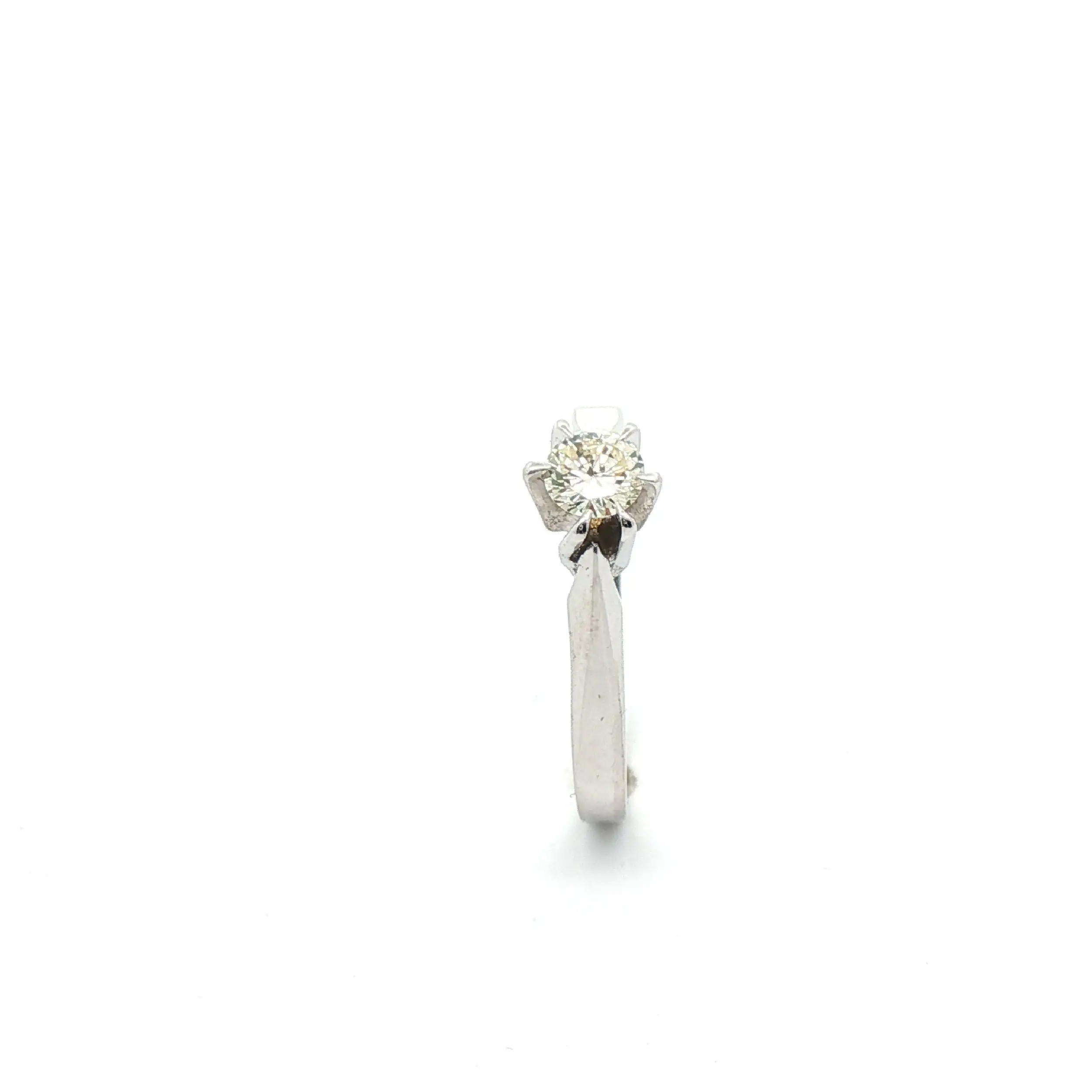 Ring Weißgold mit Brillant, graviert mit 0.25ct