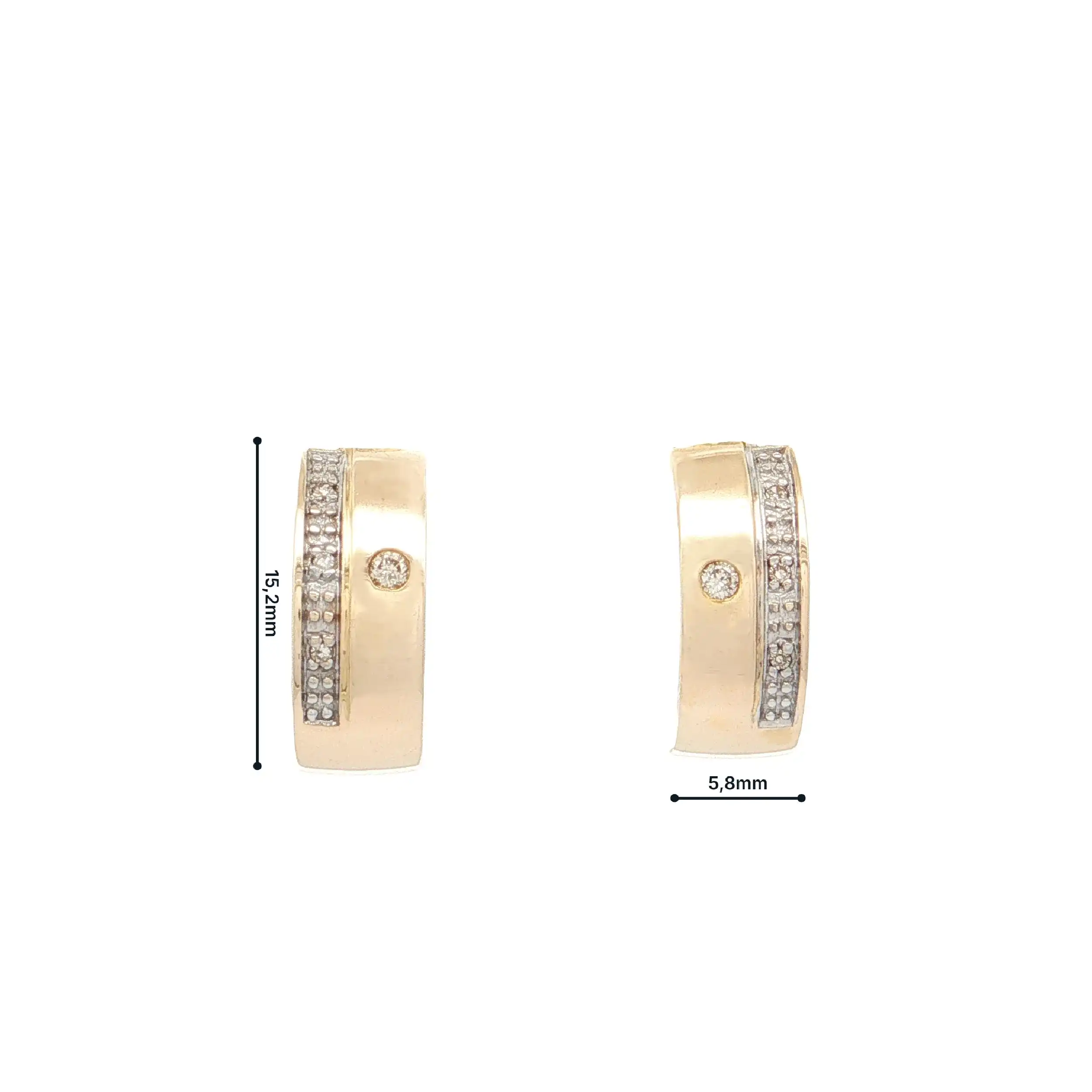 Ohrstecker Bicolor mit Brillant und Diamanten
