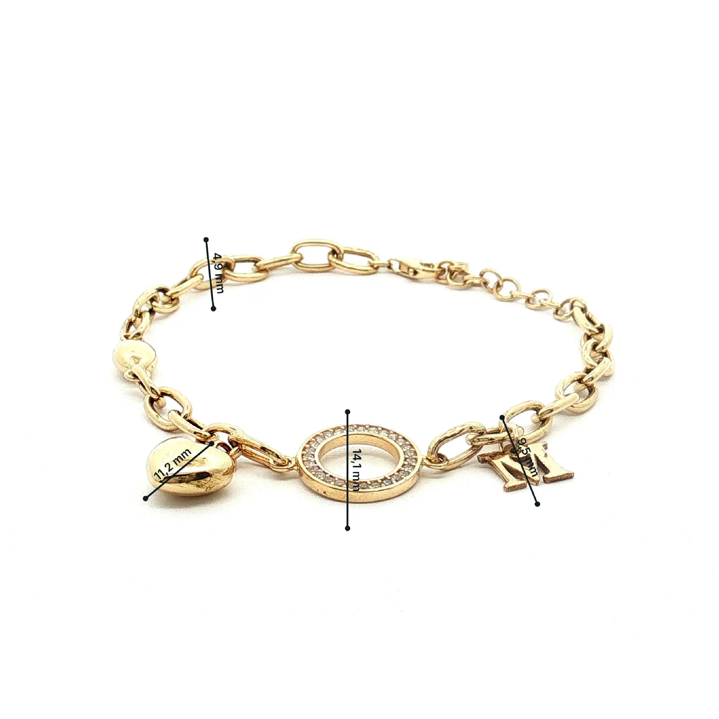 Bettelarmband Gelbgold mit Zirkonia Bettelarmband Gelbgold mit Zirkonia