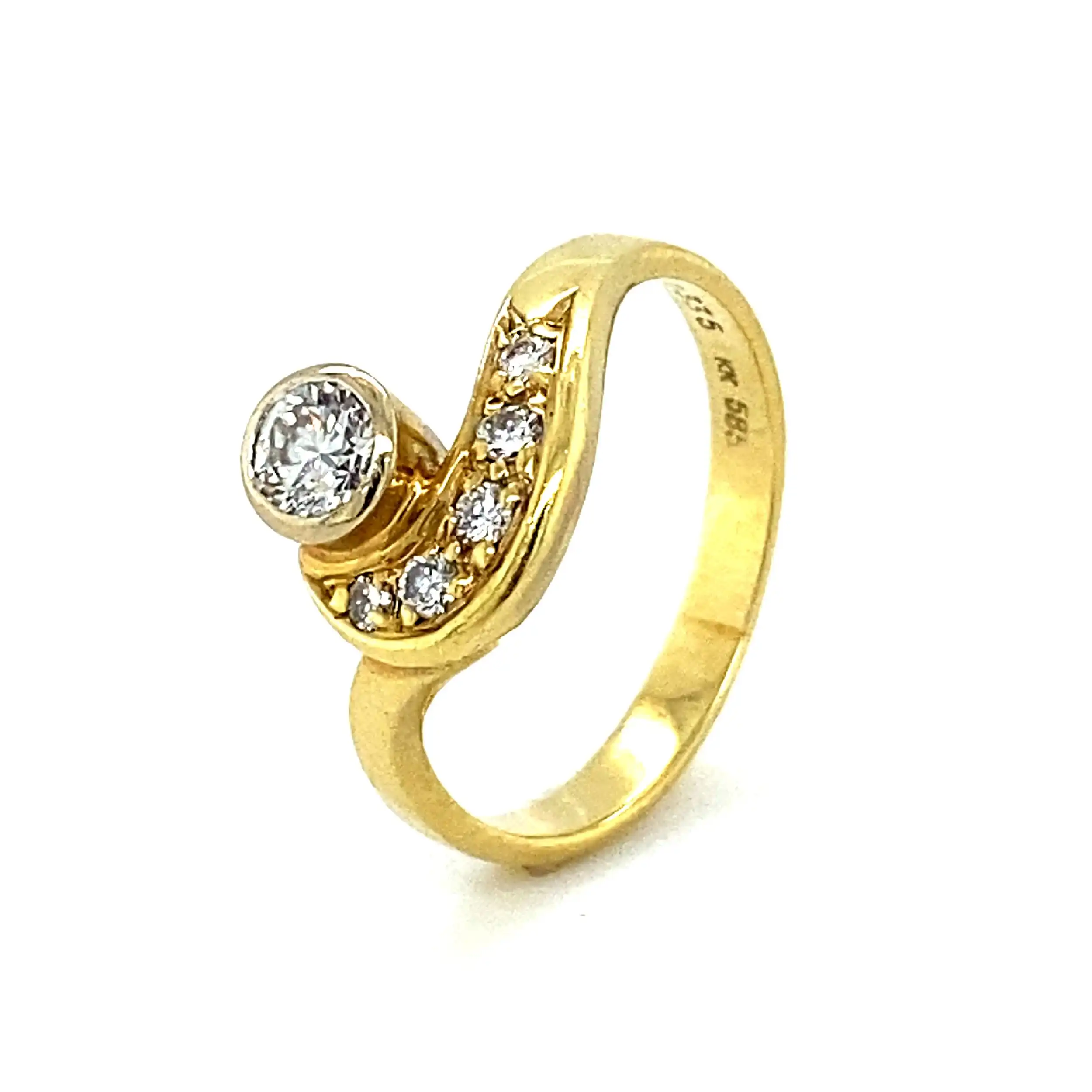 Ring Bicolor mit Brillanten, graviert mit 0,335ct Ring Bicolor mit Brillanten, graviert mit 0,335ct