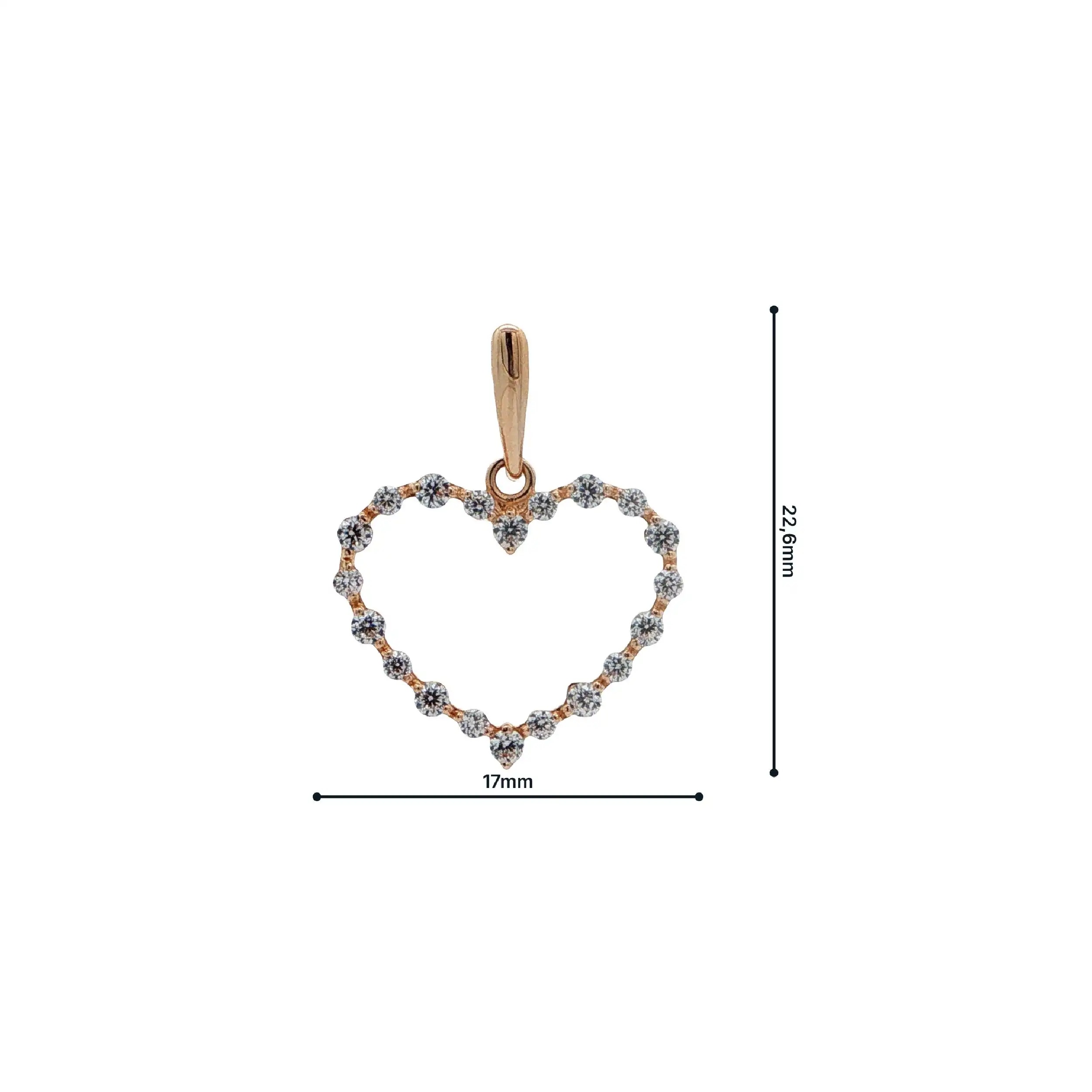 Anhänger Gelbgold Herz mit Zirkonia Anhänger Gelbgold Herz mit Zirkonia