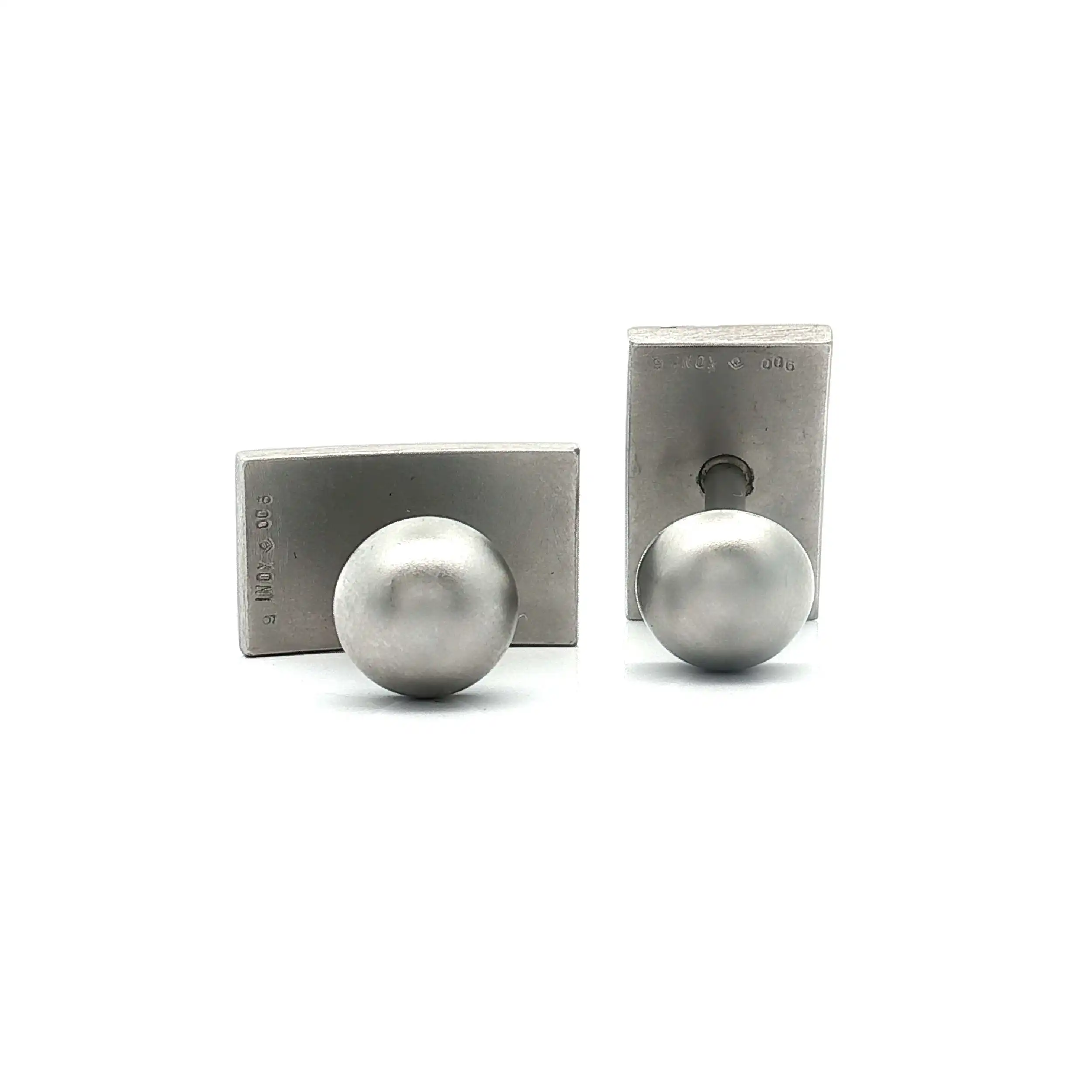 Paar Bunz Manschettenknöpfe Stahl mit Brillanten, graviert mit 0,06ct Paar Bunz Manschettenknöpfe Stahl mit Brillanten, graviert mit 0,06ct