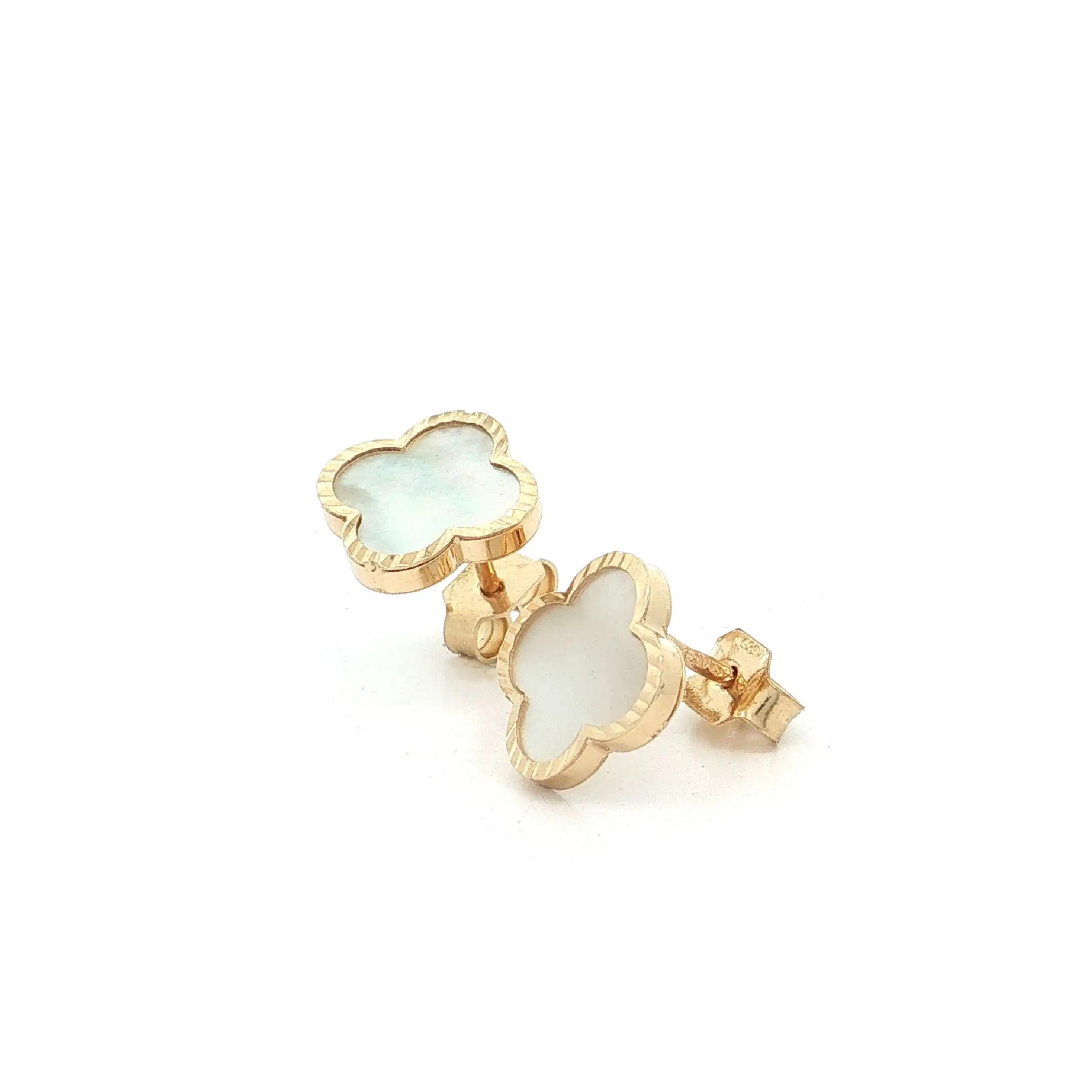 Ohrstecker Gelbgold "Blume mit Perlmutt"